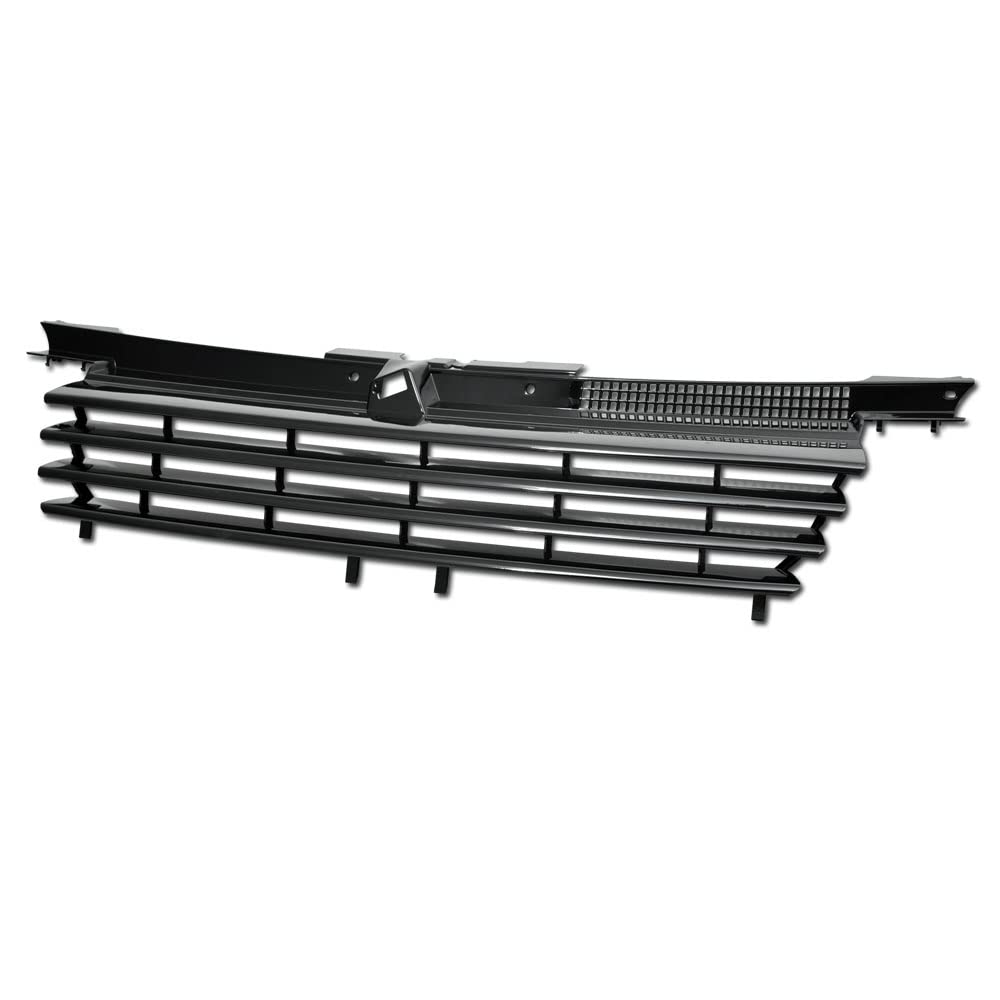 1999-2005 VW Jetta/Bora MK4 Glossy Black Front Bumper Grille Replacement - Horizontal Style for Enhanced Vehicle Appearance & Protection - Perfect for Car Upgrades, Restoration Projects, and Daily Driving