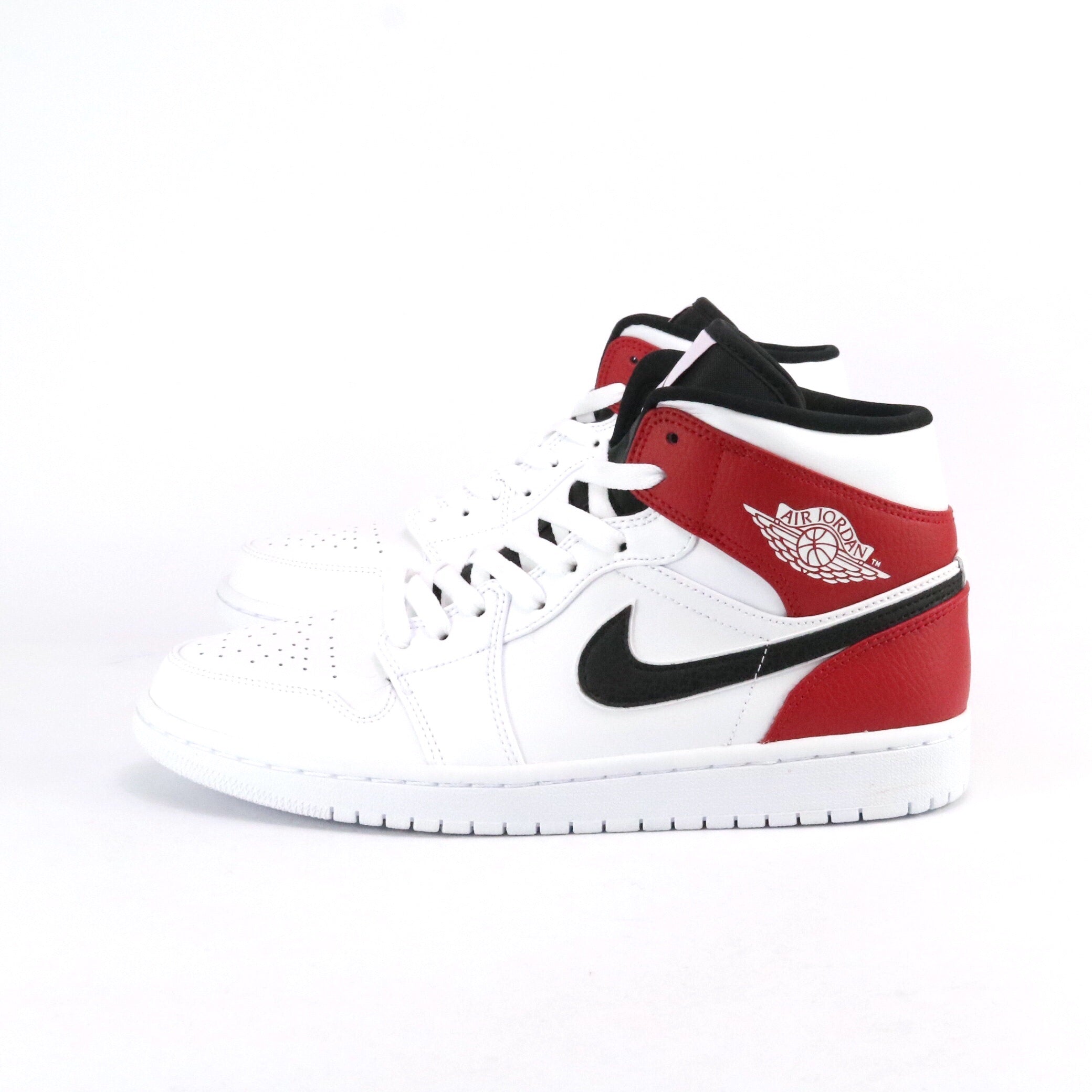 Air Jordan 1 Mid Sneakers - White, Black & Gym Red Colorway - Men's Basketball Shoes for Casual Wear & Street Style