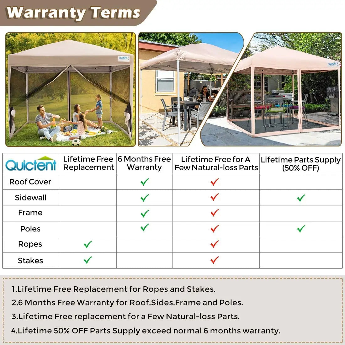 8' x 8' Pop Up Canopy Tent with Sidewalls & Netting - Instant Outdoor Shelter for Camping, Beach, Picnics, and Backyard Parties