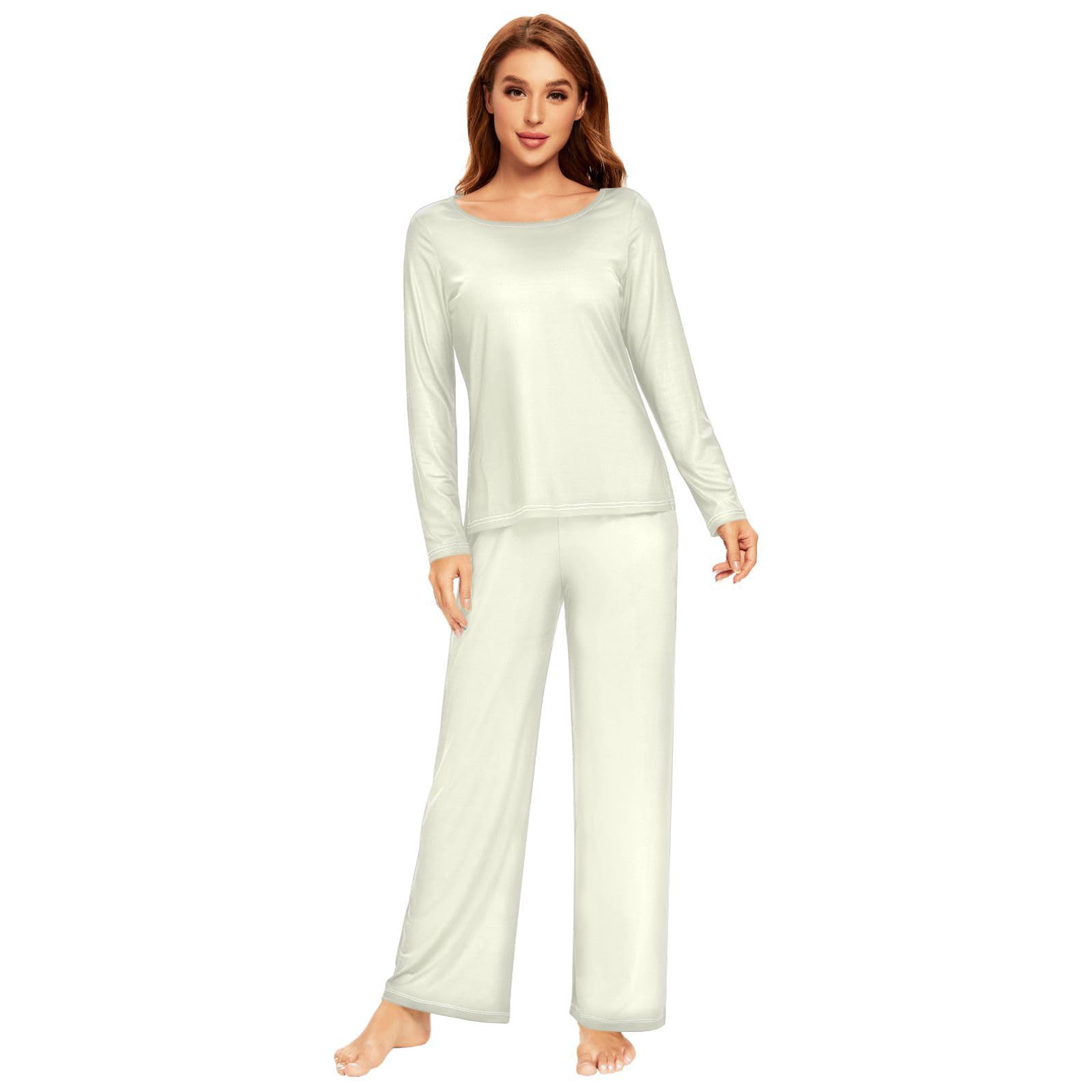 Blue Women's Pajama Set - Soft Long Sleeve Sleepwear Top & Pants Lounge Outfit 20804 | Cozy Nightwear for Relaxing at Home, Sleepovers & Winter Comfort
