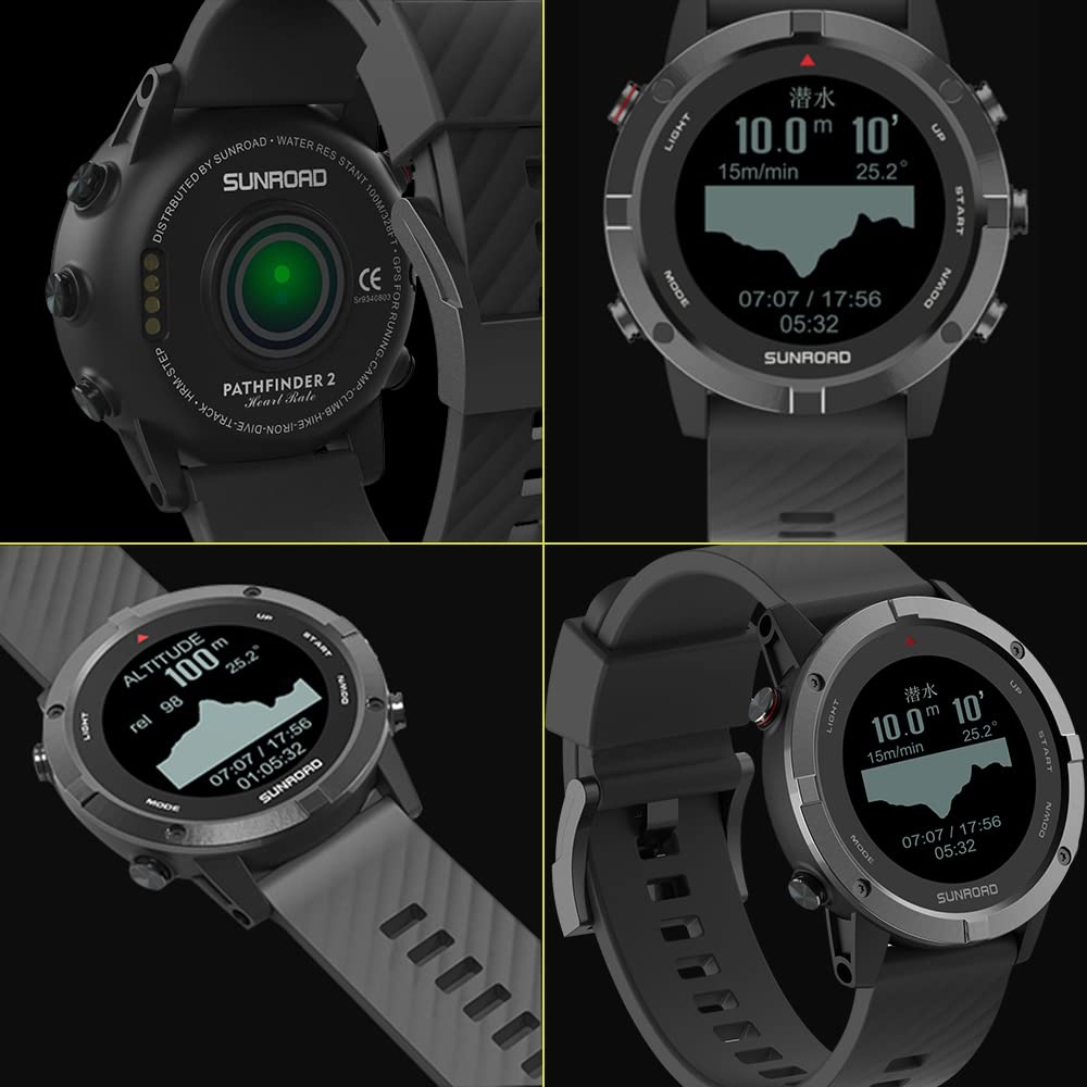 Waterproof GPS Sports Watch with Heart Rate Monitor - 100m Swimproof Fitness Tracker for Running, Swimming & Climbing - Perfect for Outdoor Adventures & Active Lifestyles