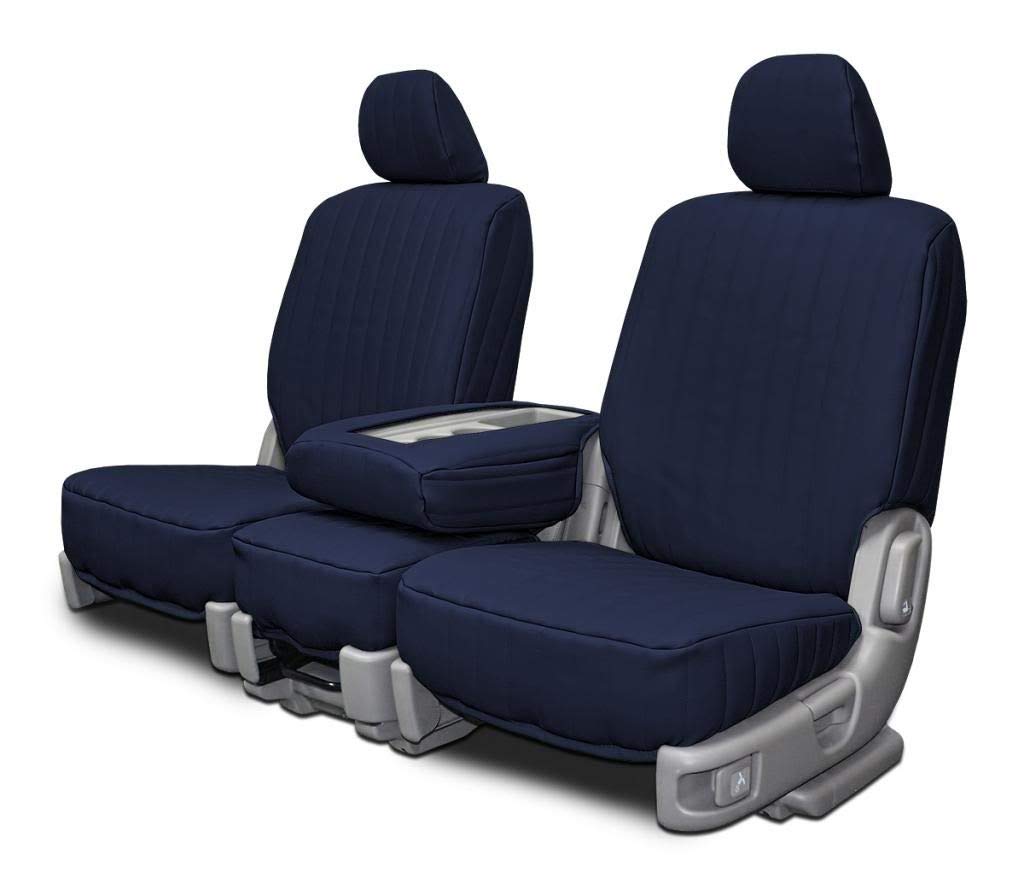 Custom Fit Lincoln Town Car Front Low Back Seat Covers - Premium Navy Blue Vinyl - Perfect for Protection & Style in Daily Commute & Road Trips