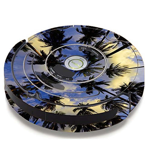 iRobot Roomba 650 655 Skin Decal Vinyl Wrap - Tropical Palm Trees & Miami Sky Cloud Design | Protective Cover for Vacuum Cleaner | Perfect for Home, Office & Gift Giving