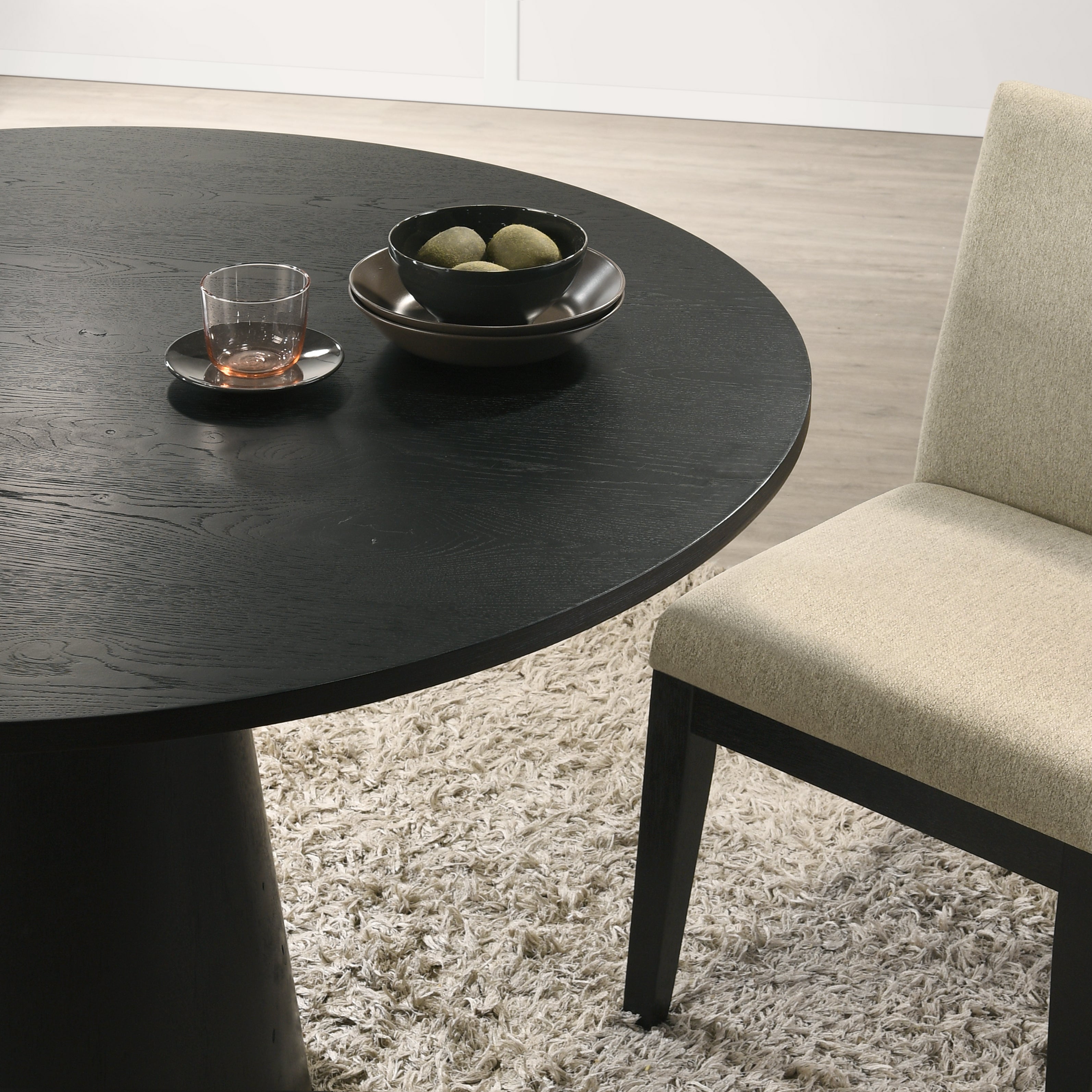 Rocco Contemporary 48-Inch Pedestal Dining Table - Modern Round Kitchen Table for Small Spaces, Perfect for Apartments, Breakfast Nooks & Cozy Dining Rooms