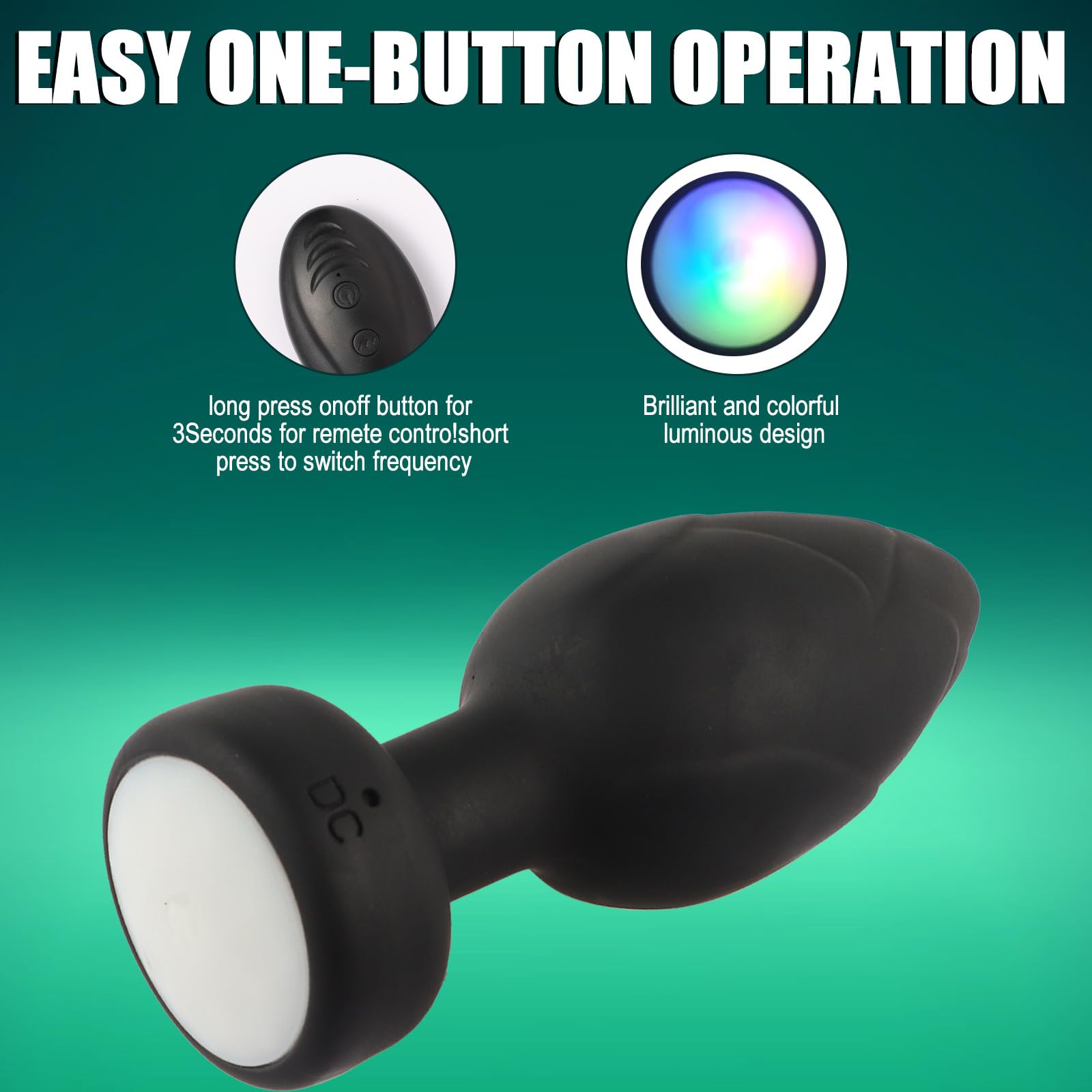 10-Speed Vibrating Anal Plug with LED Light & Remote Control - Rechargeable Adult Sex Toy for Men & Women, Perfect for Couples Play & Solo Pleasure