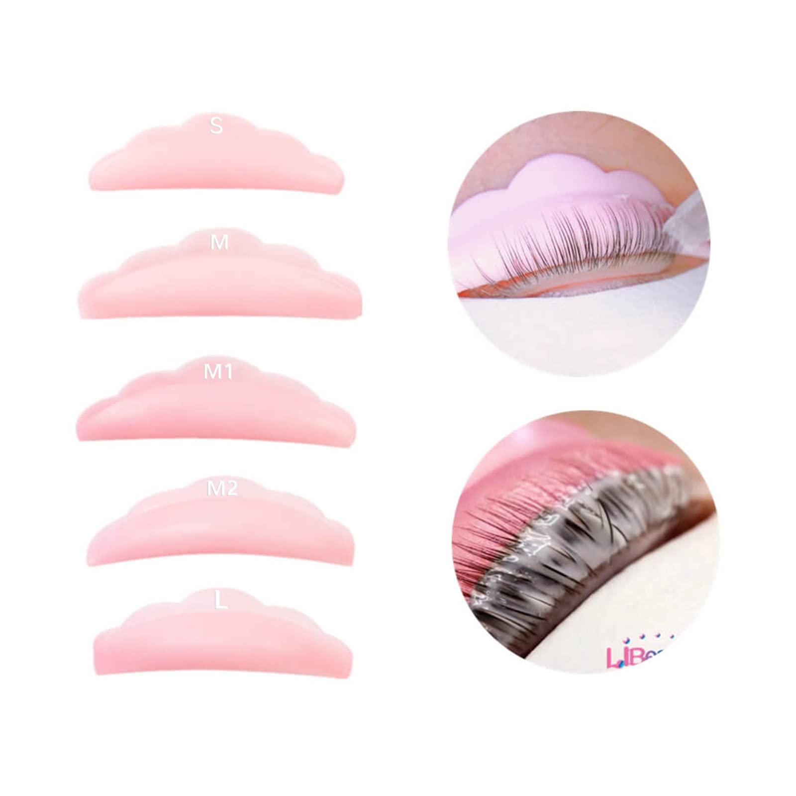 Libeauty Lash Lift Rods - 5 Size Reusable Soft Eyelash Perm Kit Pads for Perfect Lifting (Pink) - Ideal for Salon Professionals & DIY Lash Lifts at Home