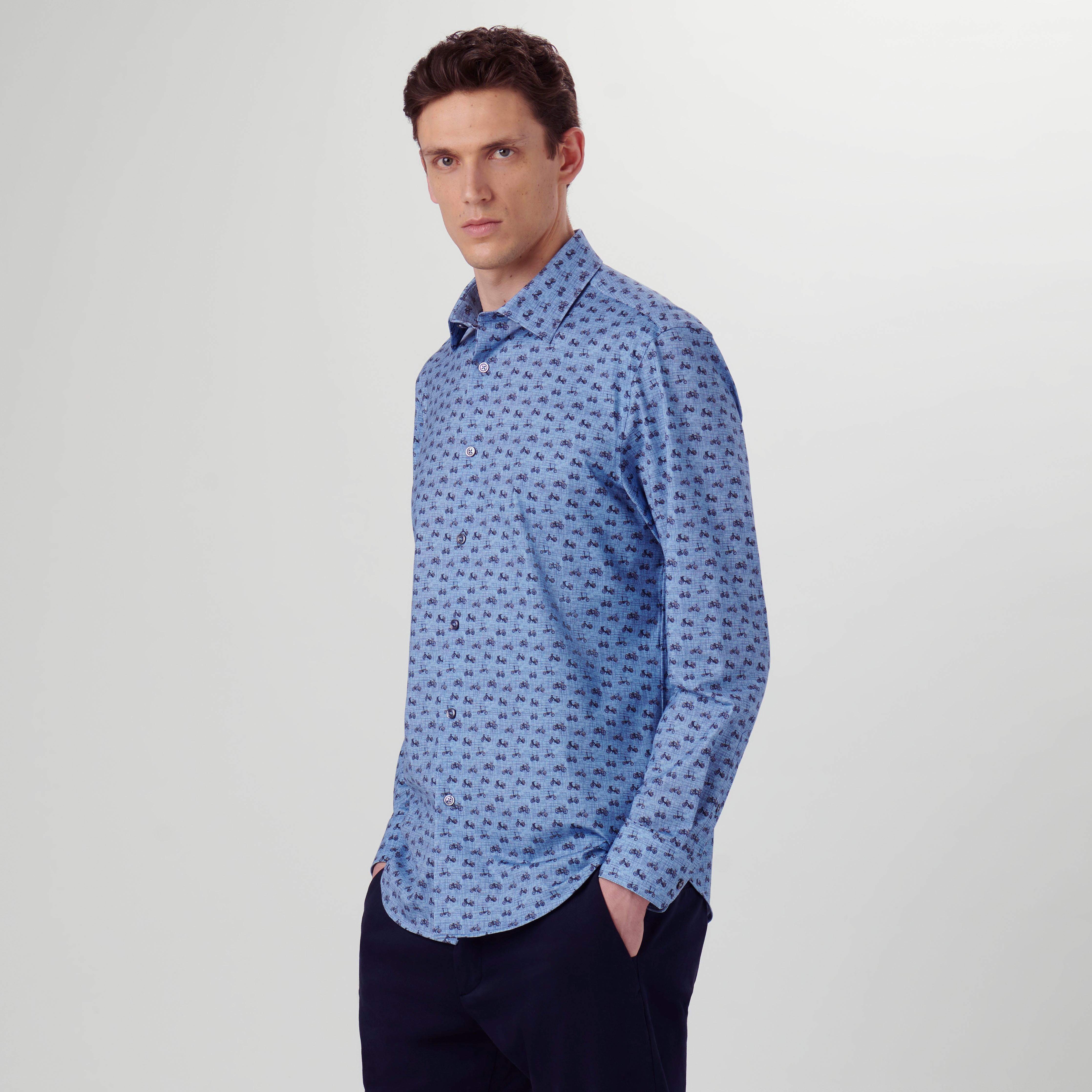 James Bicycles Print Cotton Shirt - Stylish Casual Wear for Cycling Enthusiasts | Perfect for Outdoor Adventures, Bike Rides & Everyday Fashion