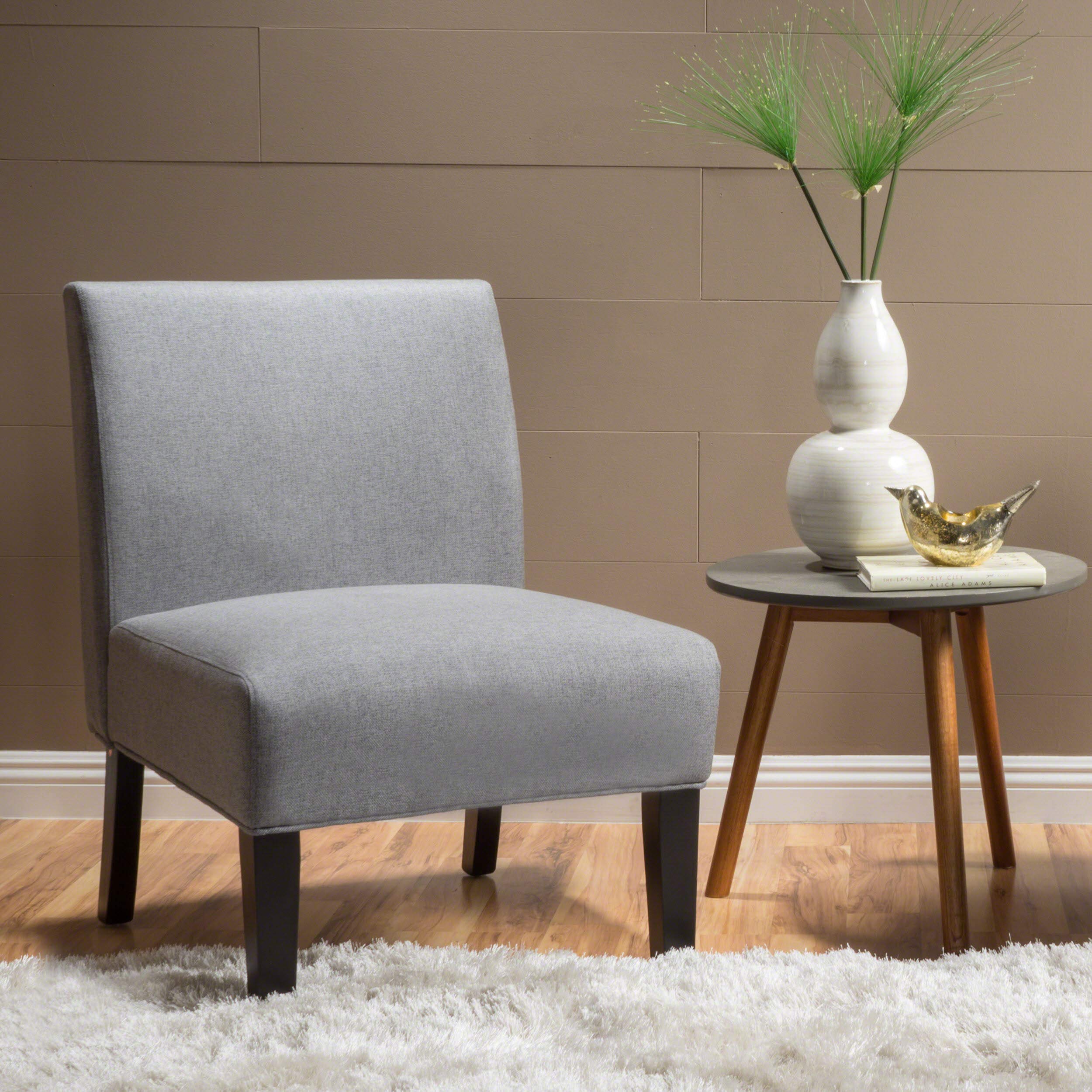 Christopher Knight Home Kassi Fabric Accent Chair - Grey Upholstered Living Room Chair for Small Spaces, Bedroom or Office - Comfortable Modern Lounge Seating for Home Decor