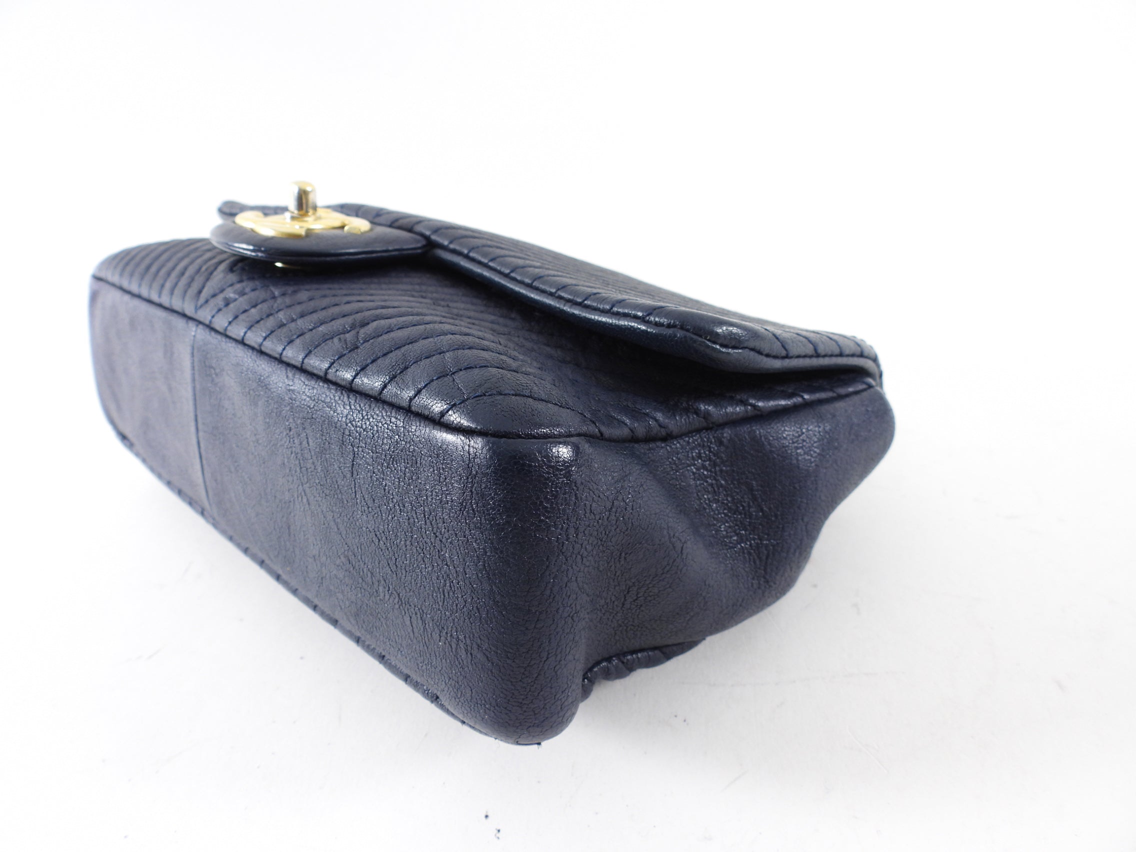 Chanel Chevron Quilted Small Flap Bag in Navy Blue - Luxury Crossbody Purse for Women, Perfect for Date Night & Evening Events