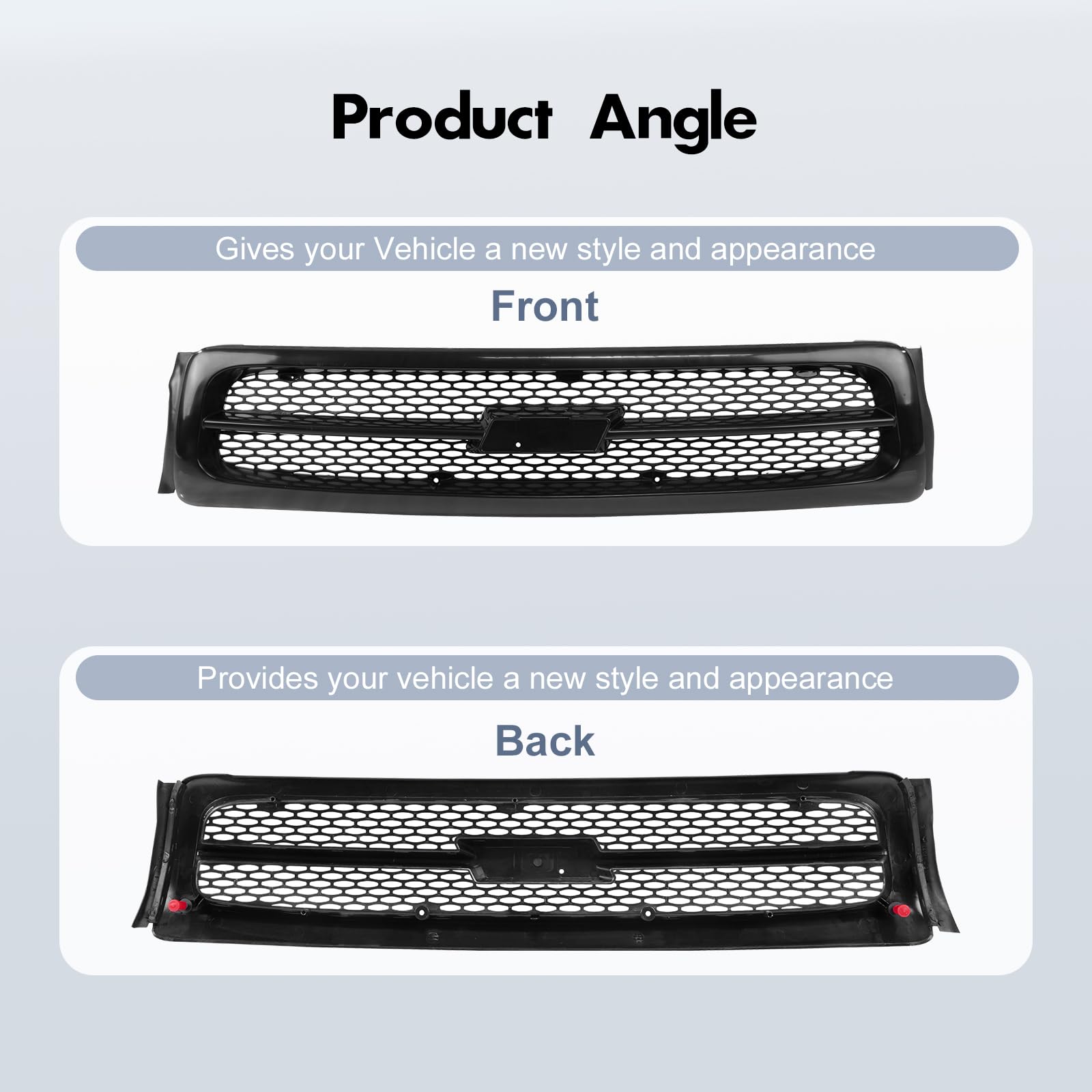 Black Front Grille Grill Assembly for 1994-1996 Chevrolet Impala SS - GM1200450 88968930 | CarPartsDepot | Perfect for Restoration & Custom Upgrades