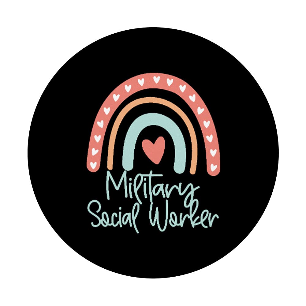 Military Social Work Worker MSW Graduation Gift - Swappable PopGrip with Custom Design - Perfect for Social Workers, Students & Graduates (Use for Phones, Tablets & Laptops)