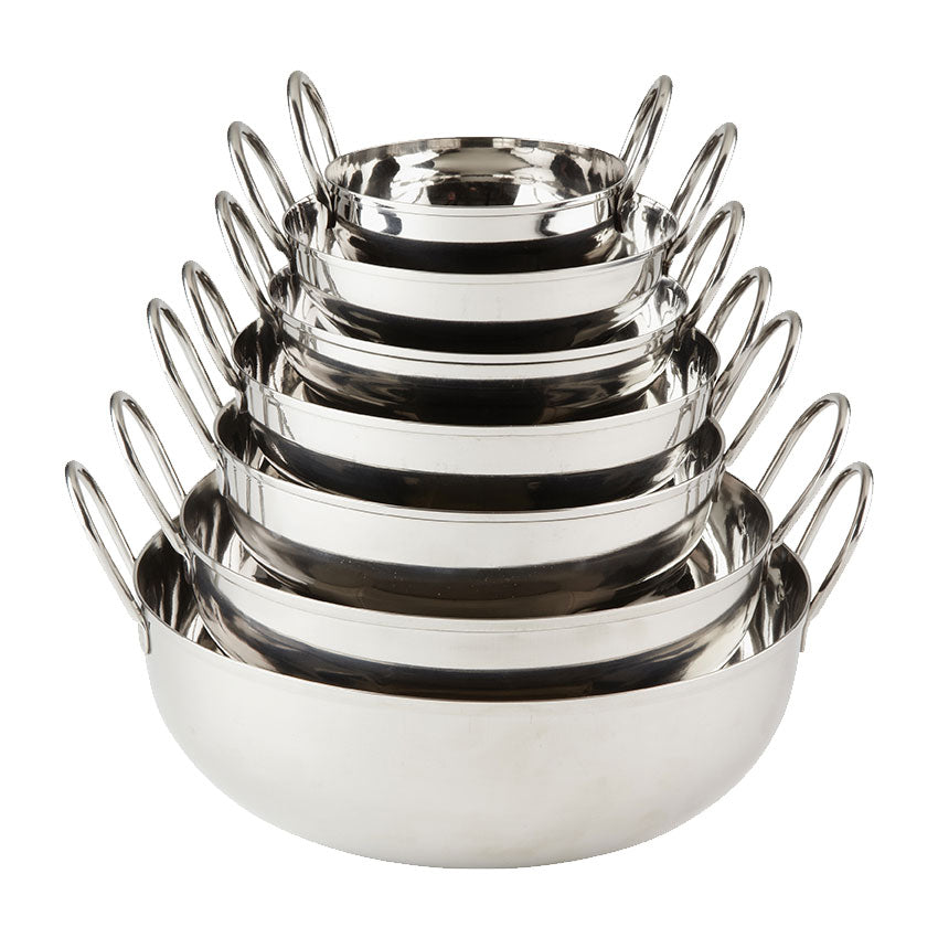 American Metalcraft BD35 10 oz Stainless Steel Balti Dish - Premium Indian Cooking Bowl for Curry, Rice & Serving - Perfect for Restaurants, Catering & Home Kitchens