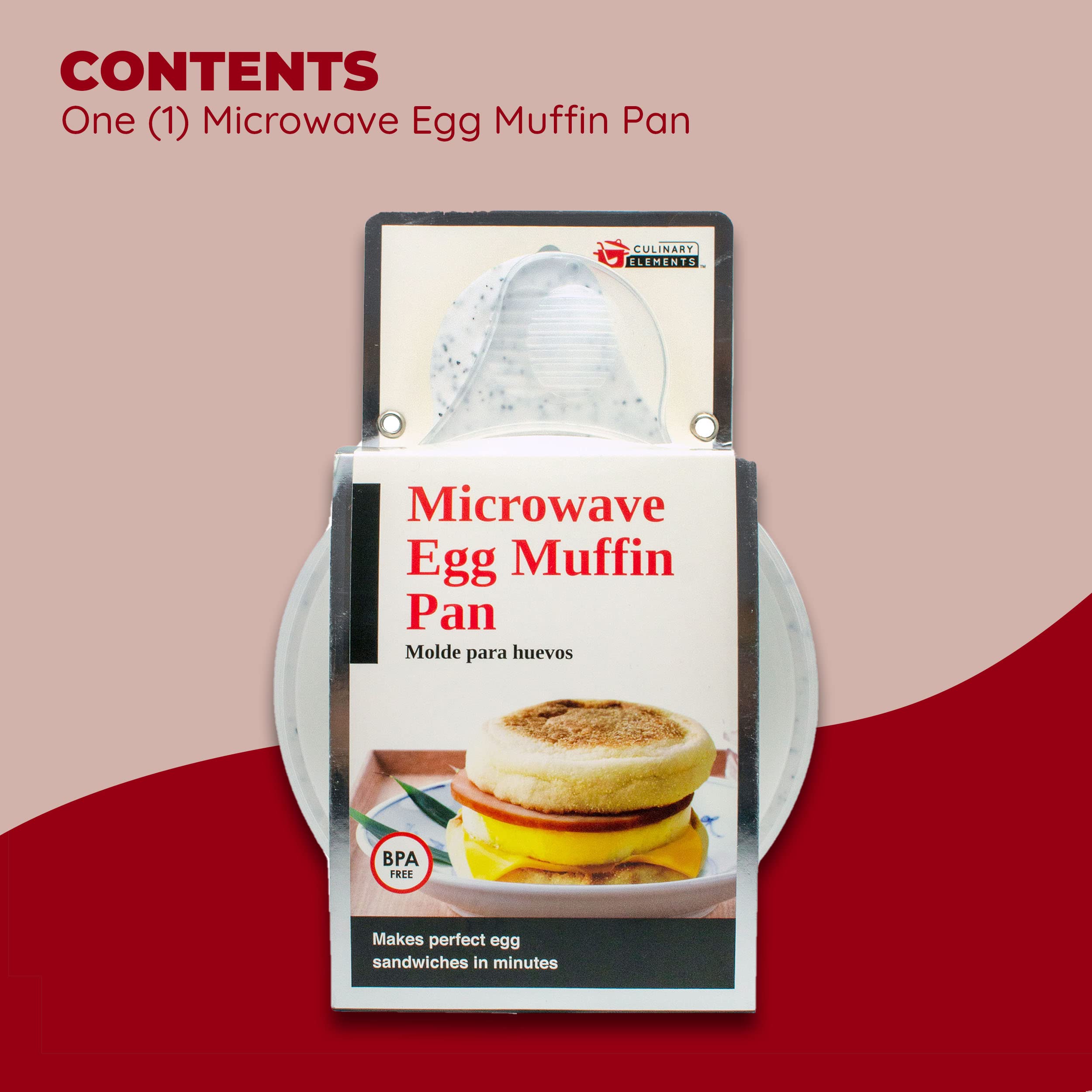 GOOD LIVING Microwave Egg Muffin Breakfast Sandwich Pan - Quick 1-Minute Egg Cooker for Easy Breakfast, 1-Pack | Perfect for Busy Mornings, Meal Prep & Healthy On-the-Go Breakfasts