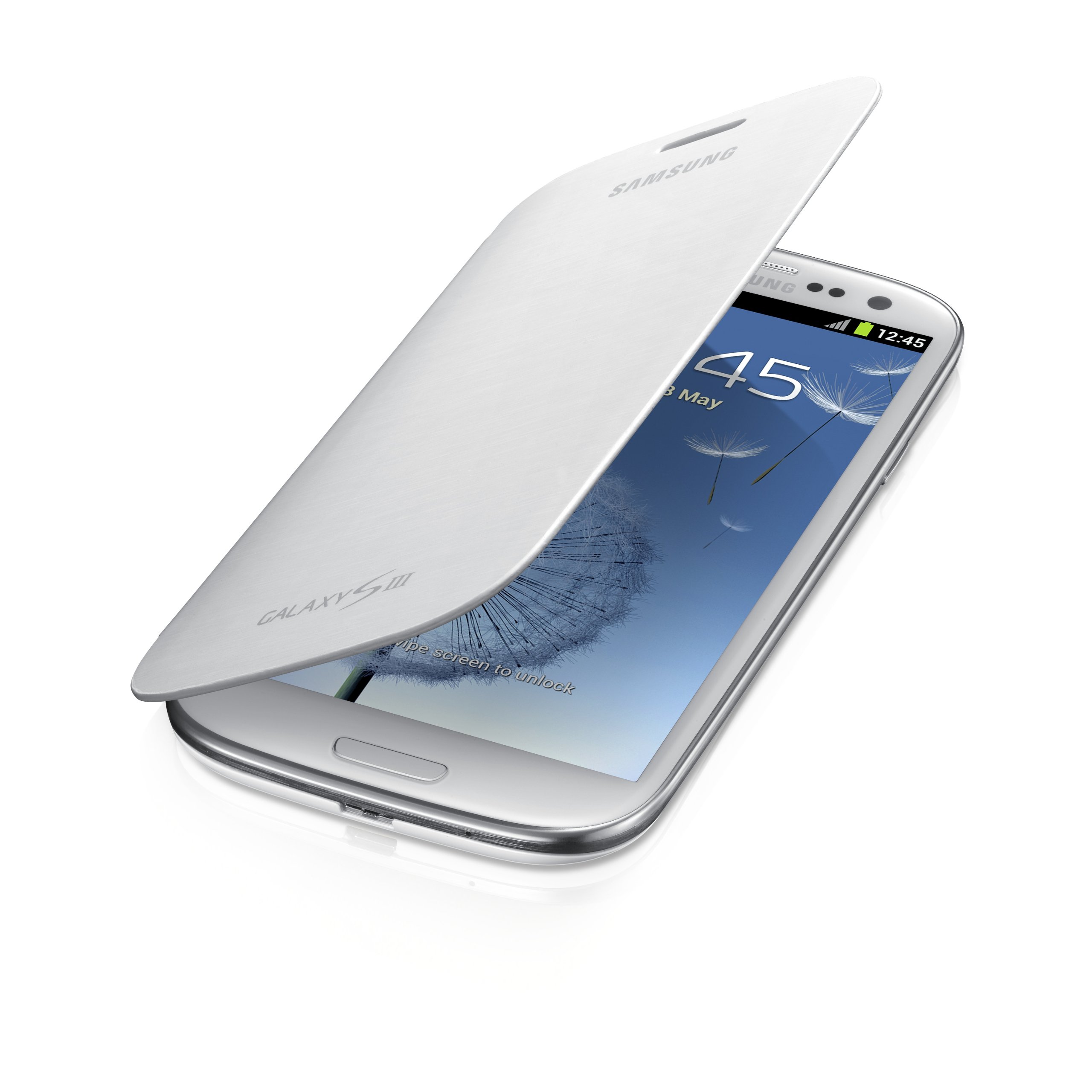 Samsung Galaxy S3 Flip Cover Case - Premium Marble White Protective Phone Cover | Perfect for Everyday Use, Business & Travel Protection