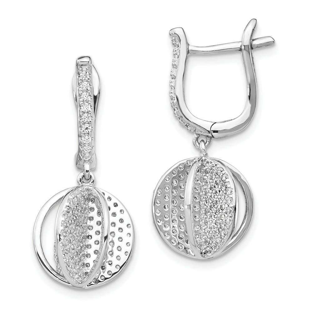 925 Sterling Silver CZ Sphere Leverback Earrings for Women – Elegant Dangle Earrings for Parties, Weddings & Everyday Wear