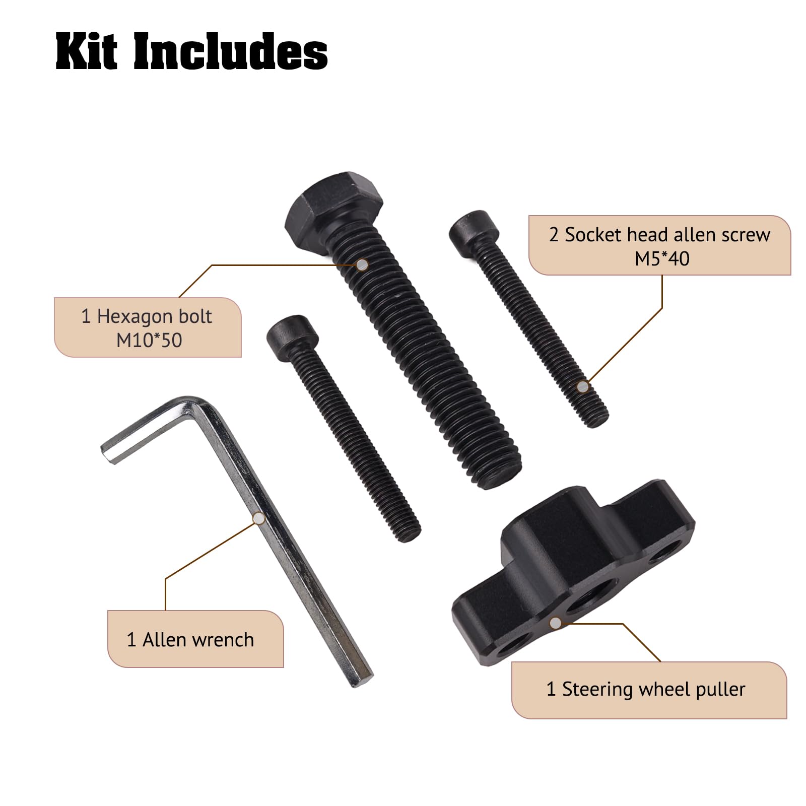 UTV Steering Wheel Puller Tool Kit - Compatible with Polaris RZR XP1000 Turbo - Heavy Duty Steering Wheel Removal & Disassembly Kit for Off-Road Vehicles (Perfect for UTV Maintenance & Repair)