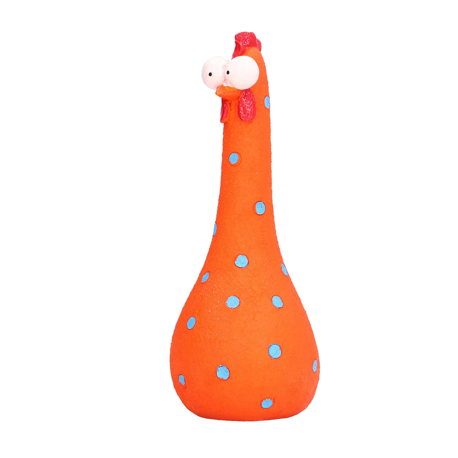 Vibrant Orange Chicken Statue - Resin Animal Garden Decor with Fine Details for Courtyard, Patio & Living Room | Perfect for Farmhouse Style, Outdoor Decoration & Home Interior Design
