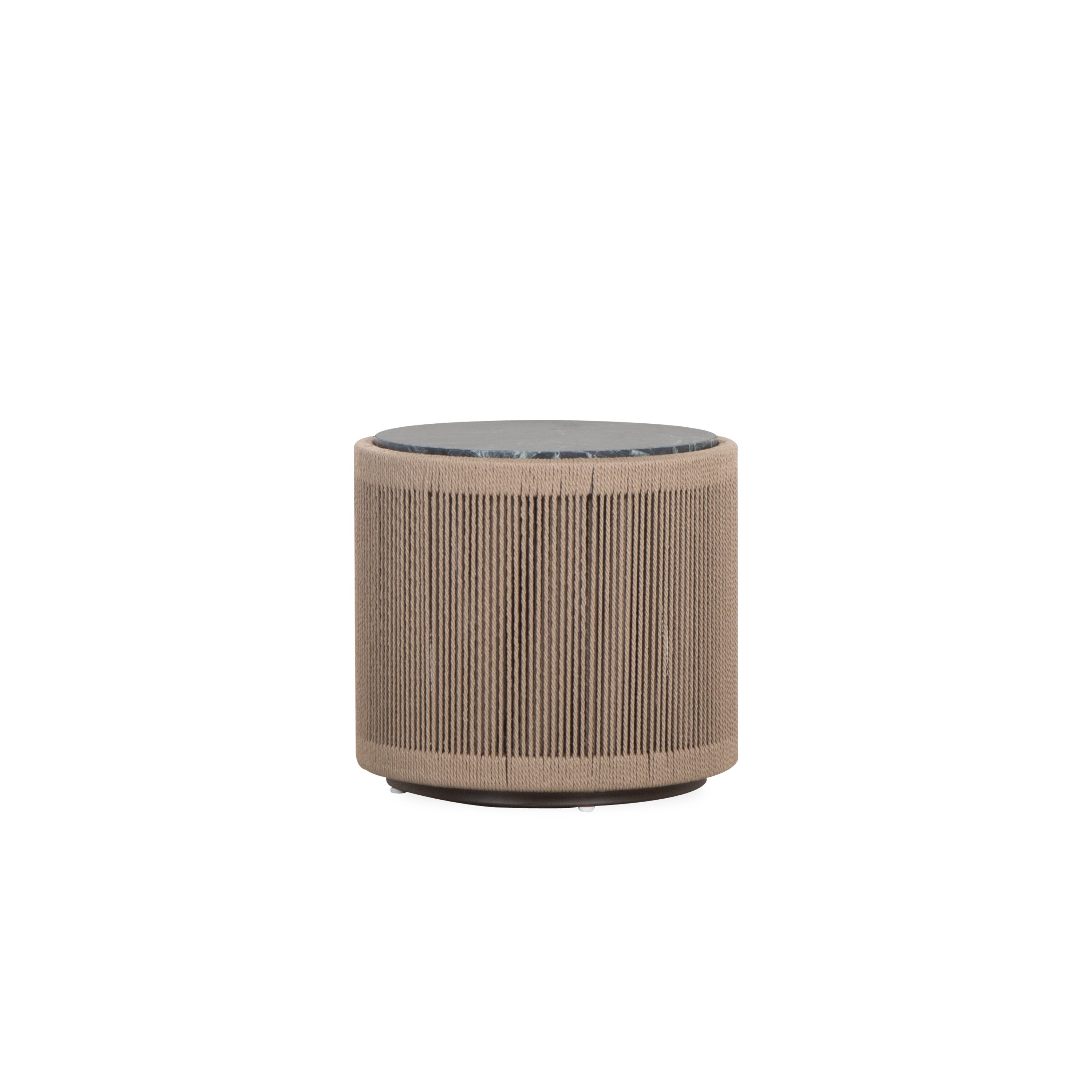 Round Side Table for Living Room - Modern Formentera End Table with Glass Top, Perfect for Small Spaces, Coffee Table or Nightstand - Home Decor & Furniture