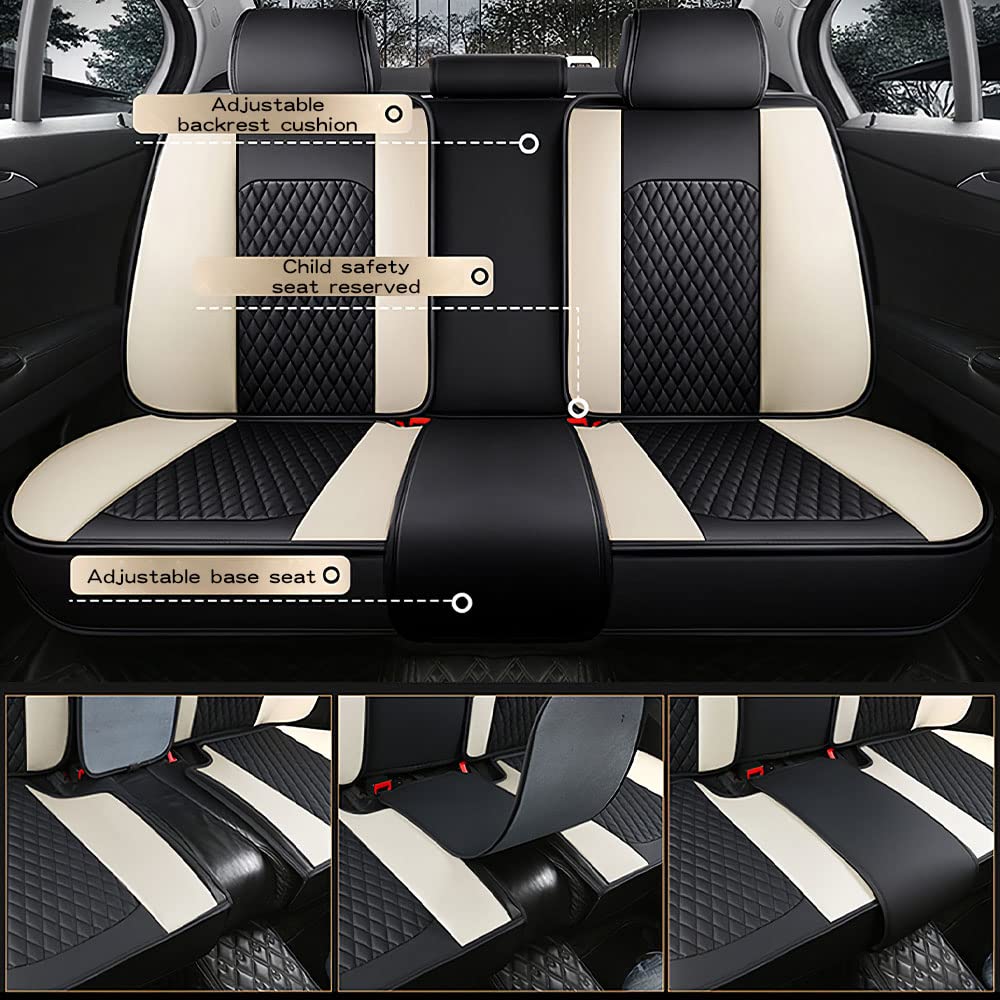 Ford Ranger 1989-2022 Waterproof Faux Leather Car Seat Covers - 2 Seat Set for Front Row (Black & Red) | Durable Protection for Trucks & Off-Road Adventures