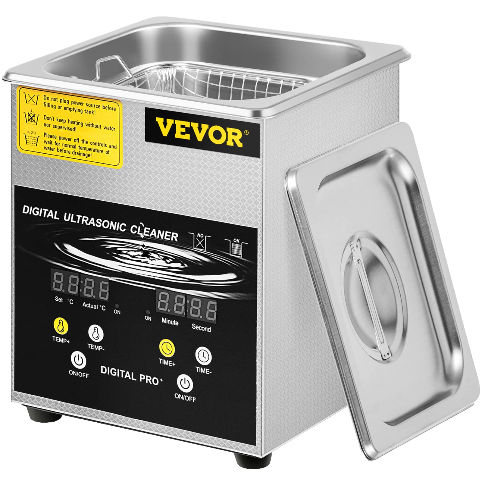 VEVOR 2L Professional Ultrasonic Cleaner with Heater & Timer - 100W Heating & 60W Ultrasonic Power for Jewelry, Glasses, Watches, Dental Tools - Perfect for Home, Lab & Industrial Parts Cleaning