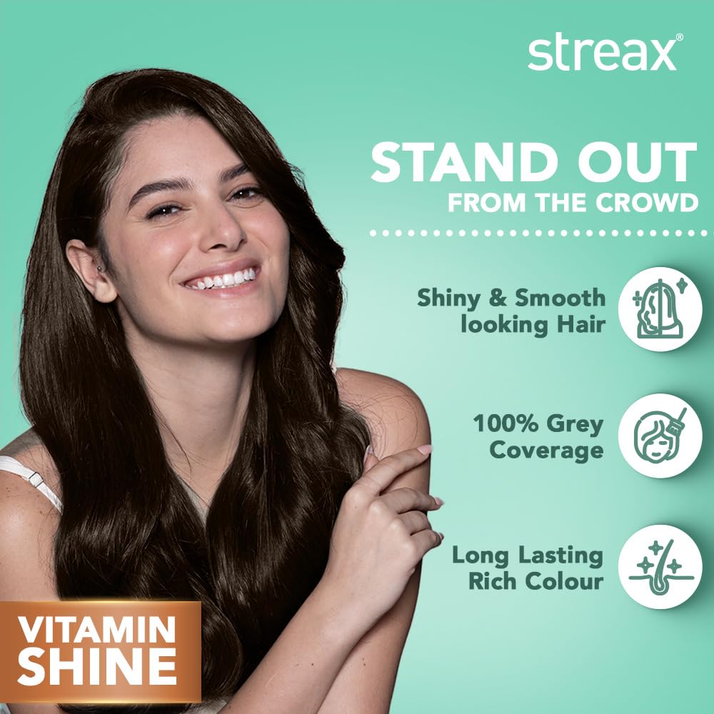 Streax Permanent Hair Color Cream - 100% Gray Coverage with Argan & Walnut Oil - Long Lasting Brown Hair Dye for Women - 4.3 Golden Brown (120ml, 1 Pack) - Perfect for At-Home Hair Coloring & Salon-Quality Results