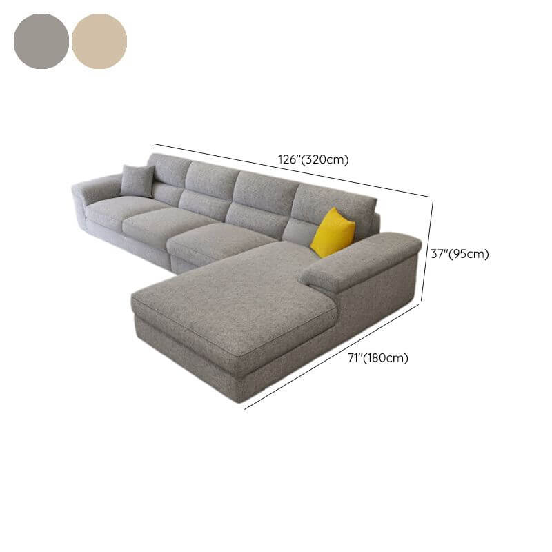 Modern L-Shaped Sectional Sofa with Chaise Lounge - Right Hand Facing, Sturdy Concealed Support - Perfect for Living Room, Home Theater & Small Spaces