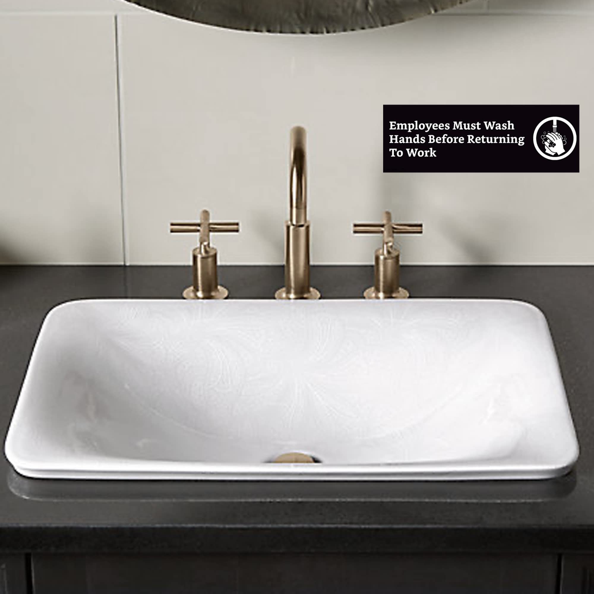Employees Must Wash Hands Sign (4 Pack, 7.3