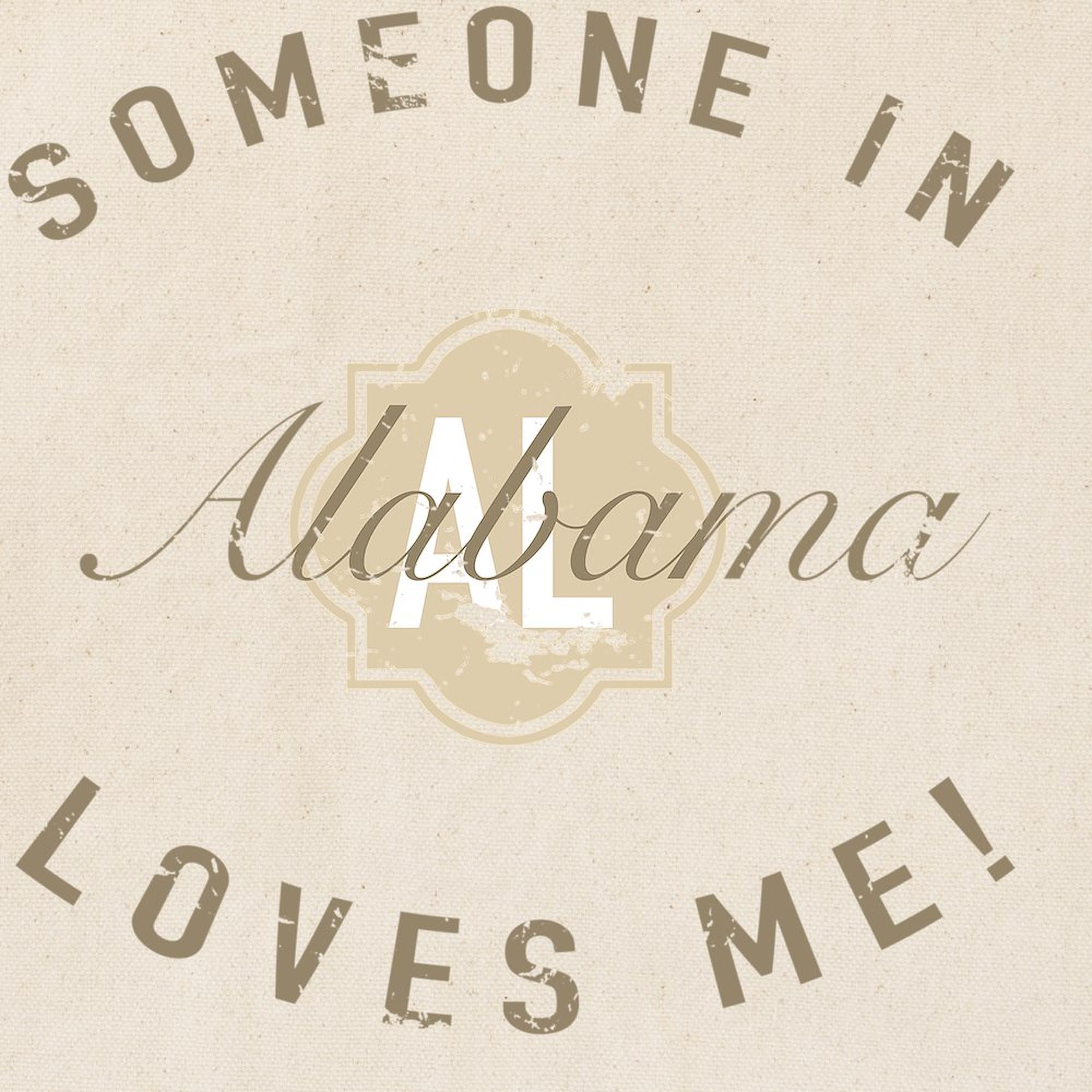 Reusable Natural Canvas Tote Bag - Someone in Alabama Design | Eco-Friendly Shopping Bag for Groceries, Beach, Work & Travel