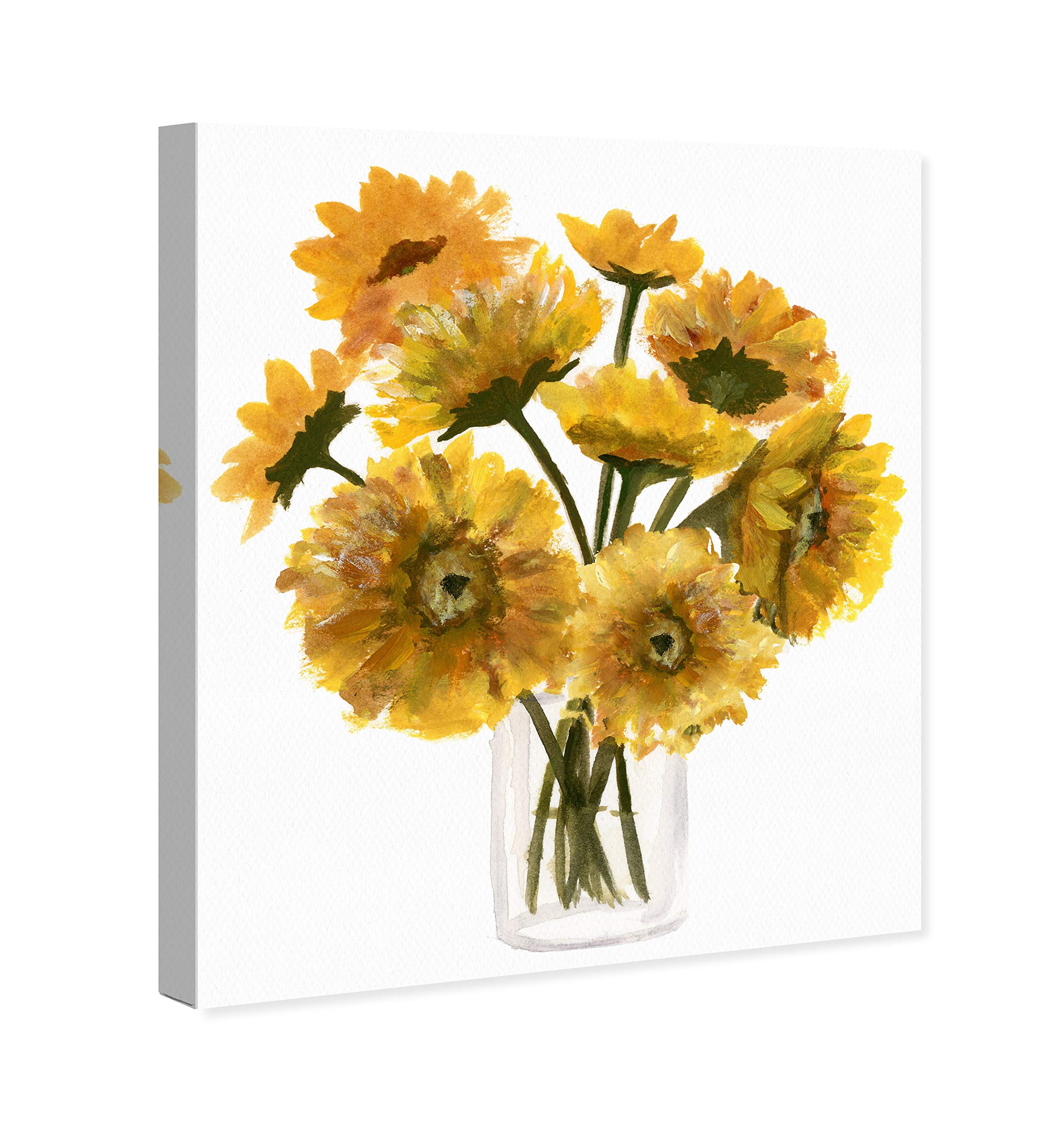 Oliver Gal Floral Wall Art Canvas Print 'Happy Daisies' - 30x36 Inch Yellow & White Home Decor for Living Room, Bedroom, Office - Modern Botanical Painting for Housewarming Gift & Interior Design