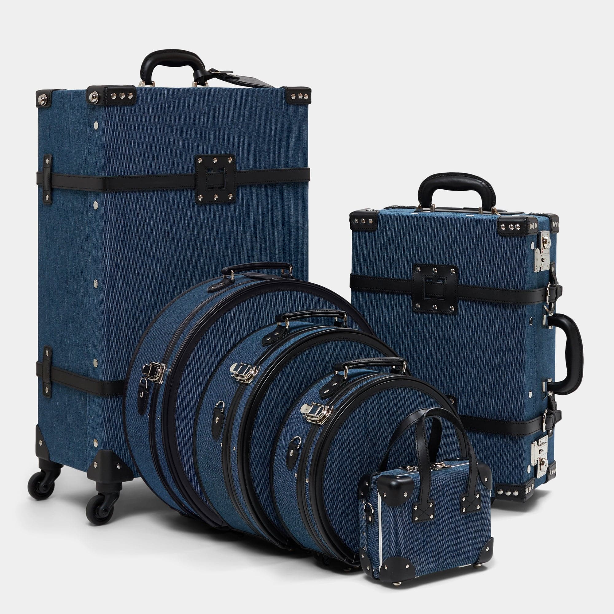 The Editor Navy Hatbox Large - Stylish Storage for Hats, Accessories & Keepsakes | Perfect for Travel, Home Decor & Gift Giving