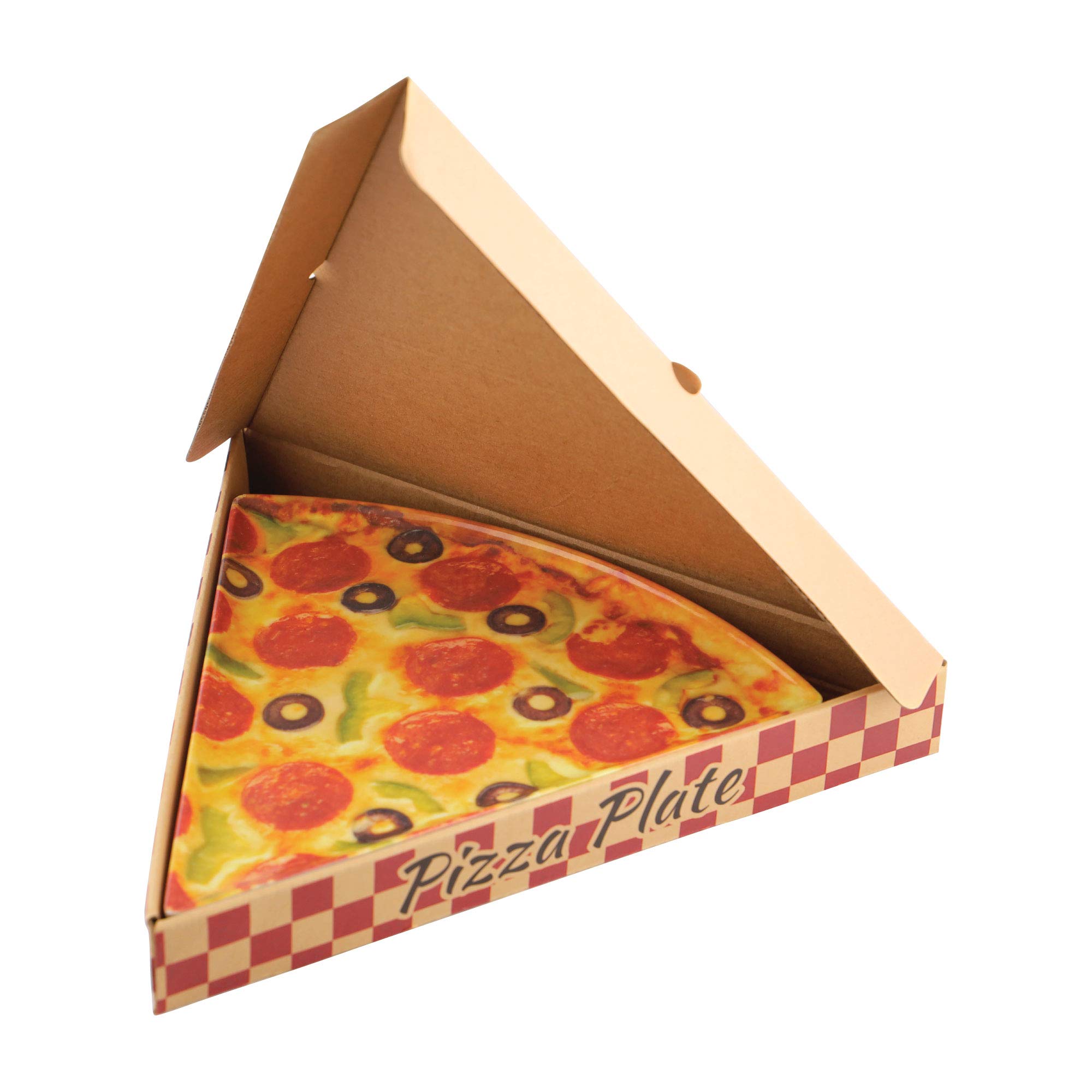 Supreme Housewares 9 Inch Melamine Pizza Slice Plates - Set of 6 Durable Party Dishes for Pizza Night, Game Day & Outdoor Dining