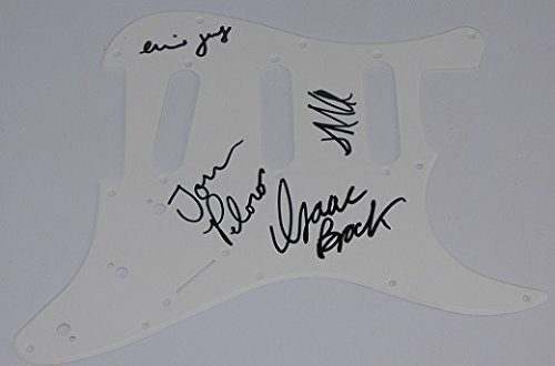 Authentic Modest Mouse Ocean Breathes Salty Signed White Fender Stratocaster Electric Guitar Pickguard - Collectible Band Memorabilia for Music Fans & Guitar Enthusiasts - Perfect for Display, Concerts, and Rock Memorabilia Collections