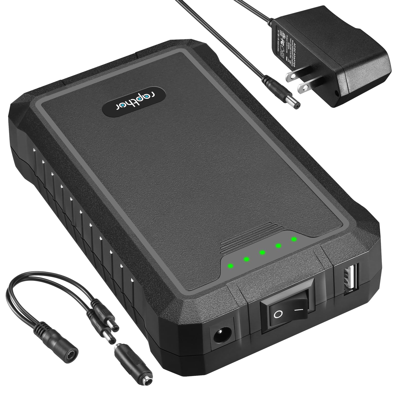 Rapthor 12V 6500mAh / 5V 13000mAh Rechargeable Lithium Battery Pack with Fast Charger - Portable Power Bank for Heated Jackets, CCTV Cameras, Telescopes, Phones & Spectra Breast Pumps | Outdoor Camping, Emergency Power Backup, Travel Essentials