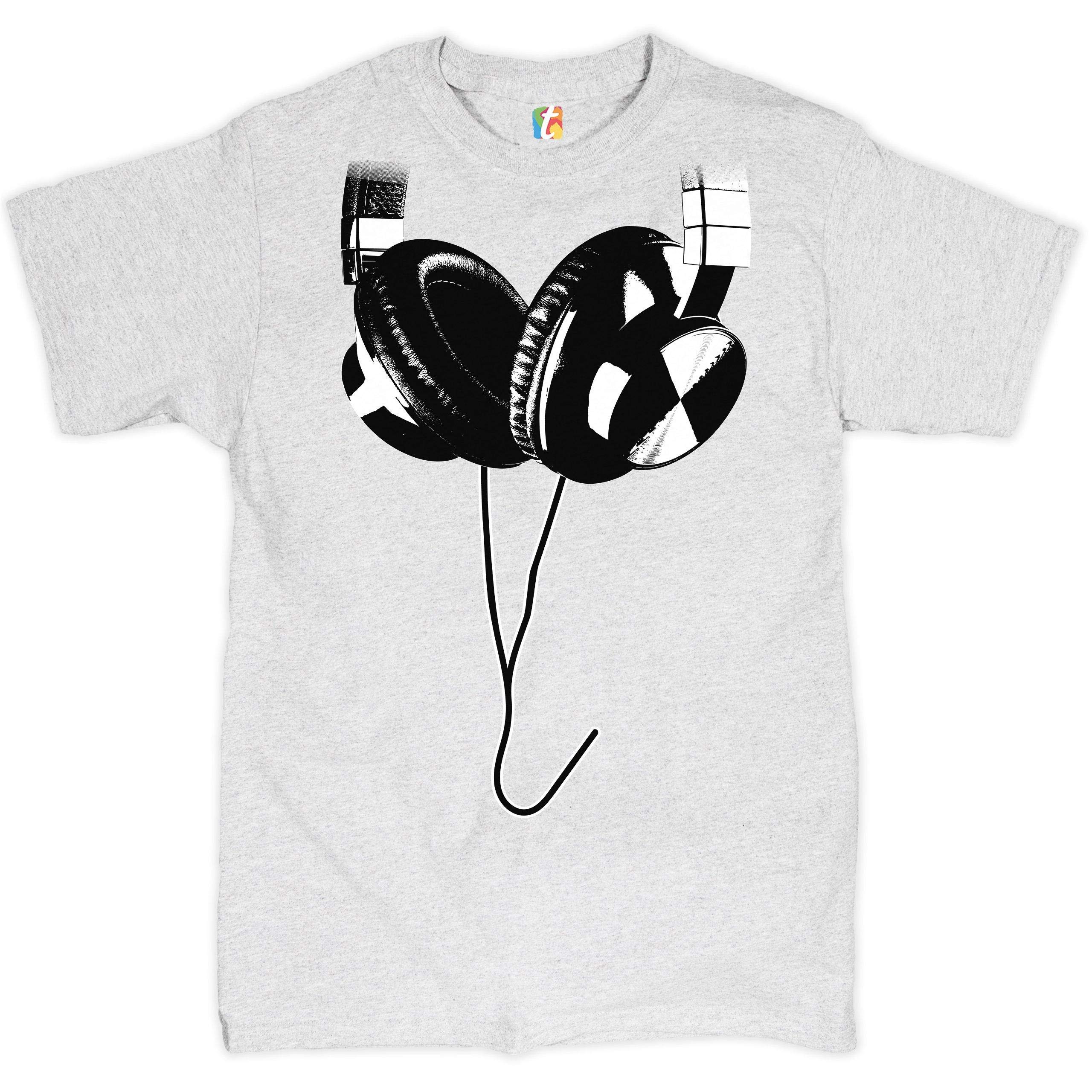 DJ Music T-Shirt with Huge Hanging Headphones Design - Cool Graphic Tee for Music Lovers, DJs & Concerts