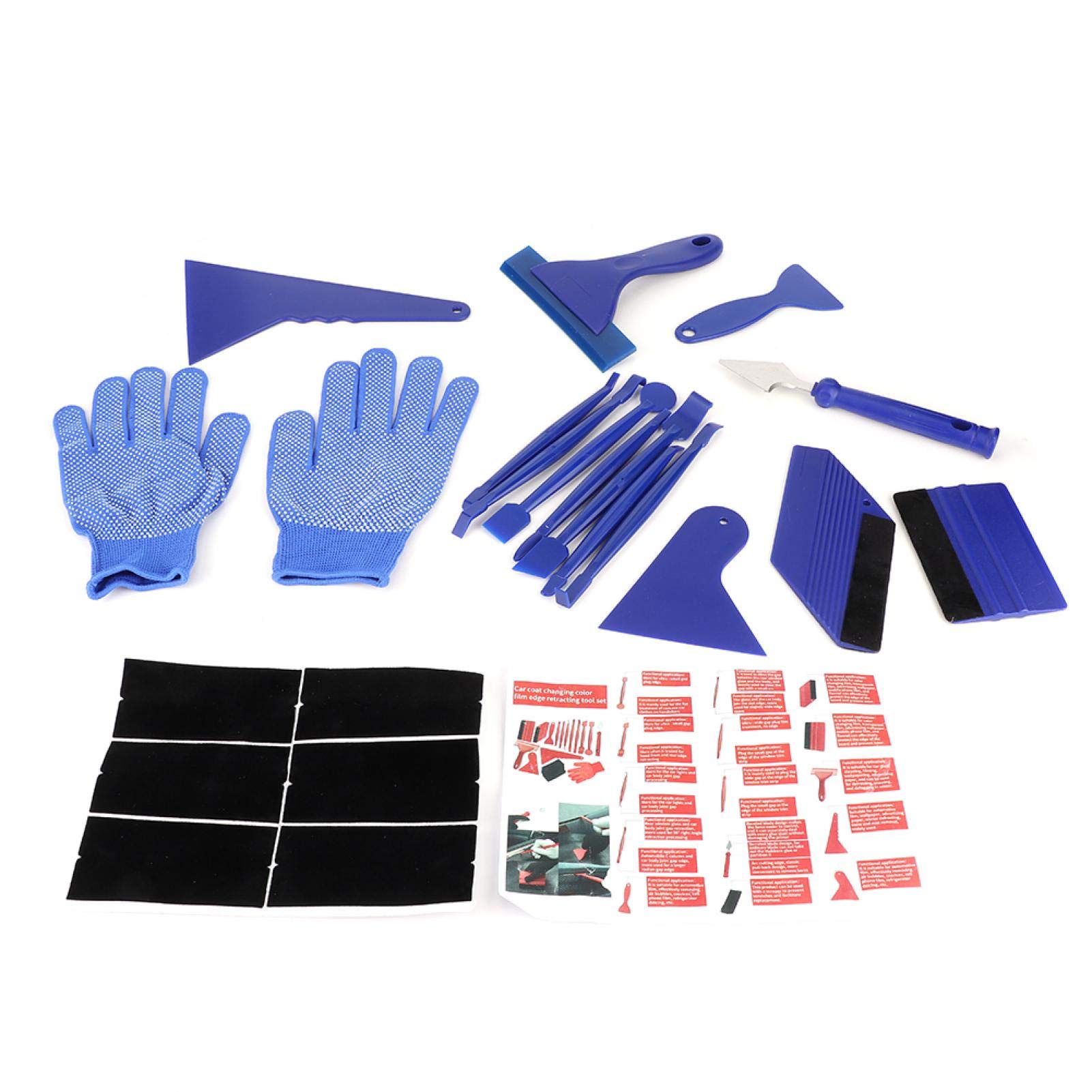 21-Piece Edge-Closing Tool Kit - Scratch-Free Squeegee Scraper for Car Wraps, Vinyl Stickers & Color Change Film | Professional Auto Detailing & Window Tint Installation Accessories