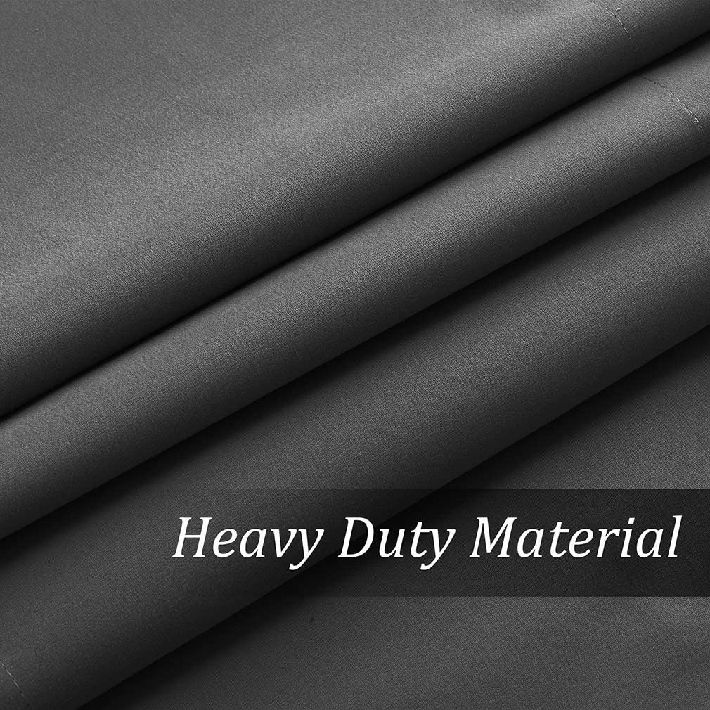 Valea Home Blackout Curtains Set for Kitchen - 24 Inch Length Grey Window Valance & Tier Panels | Energy Efficient Light Blocking for Better Sleep & Privacy