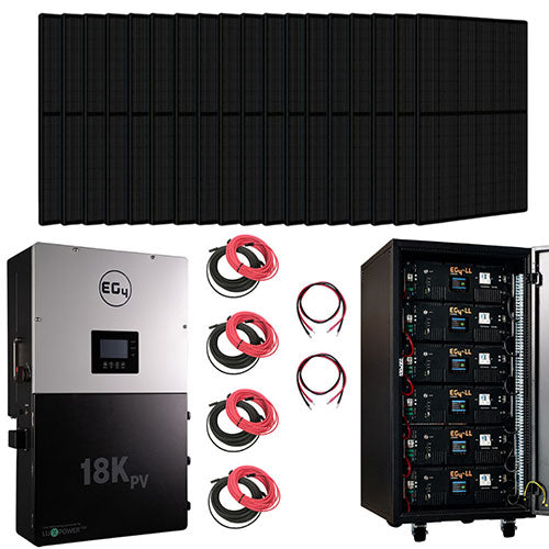 EG4 Complete Hybrid Solar Kit 12,000W 120/240V Output with 30.72kWh EG4 Lithium Powerwall & 14,000W Solar PV | Off-Grid Home Backup Power System for Emergency & Sustainable Energy