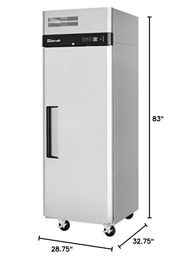 Turbo Air Commercial Upright Refrigerator - Heavy Duty Stainless Steel Kitchen Fridge for Restaurants, Cafes, Bars & Catering Businesses - Perfect for Food Storage & Beverage Cooling