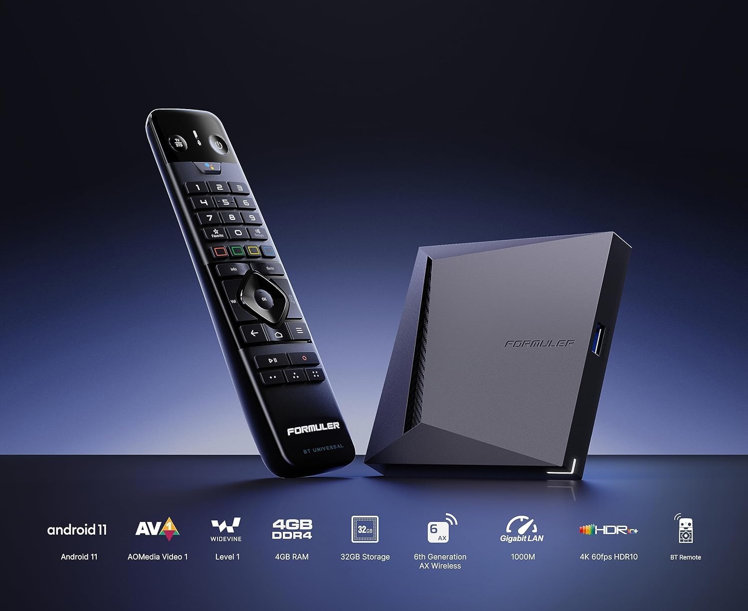 Formular Z11 Pro Max Android TV Box - Android 11 OS, 4GB RAM 32GB ROM, 4K Ultra HD, Dual-Band WiFi 6 (802.11ax), Gigabit Ethernet, Bluetooth Remote with IR Control | Perfect for Streaming Netflix, Hulu, YouTube in 4K | Home Theater & Smart TV Upgrade