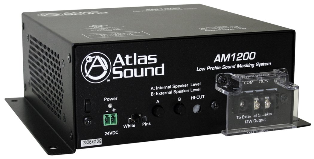 Atlas Sound AM1200 Low Profile Sound Masking System - UL2043 Certified for Office Privacy & Noise Control in Conference Rooms & Open Workspaces