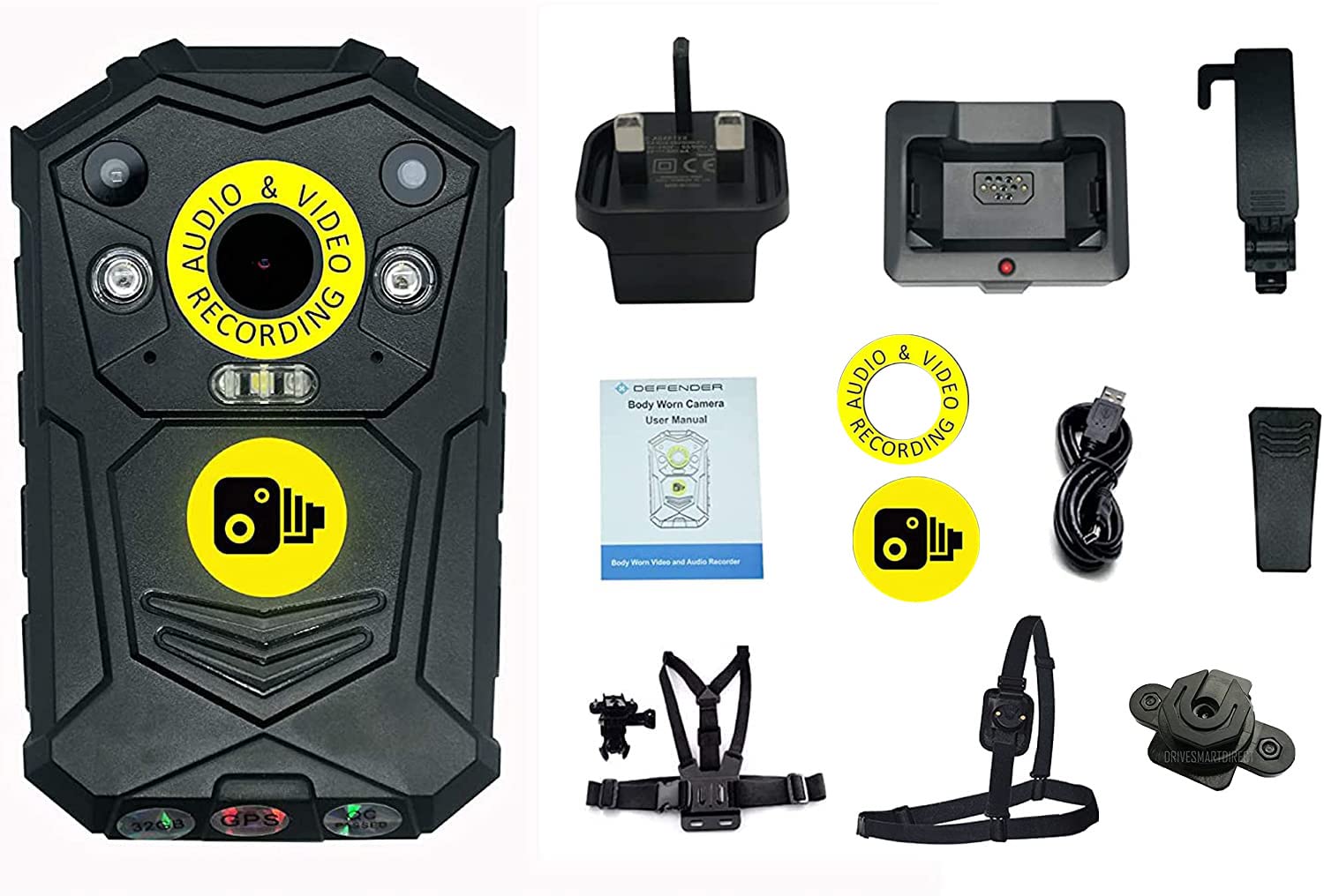Drivesmart Defender 64GB HD Wearable Body Camera with Accessories - Security Bodycam for Personal Protection, Door Staff, Bouncers & SIA Licensed Officers | Ideal for Nightclubs, Events & Law Enforcement