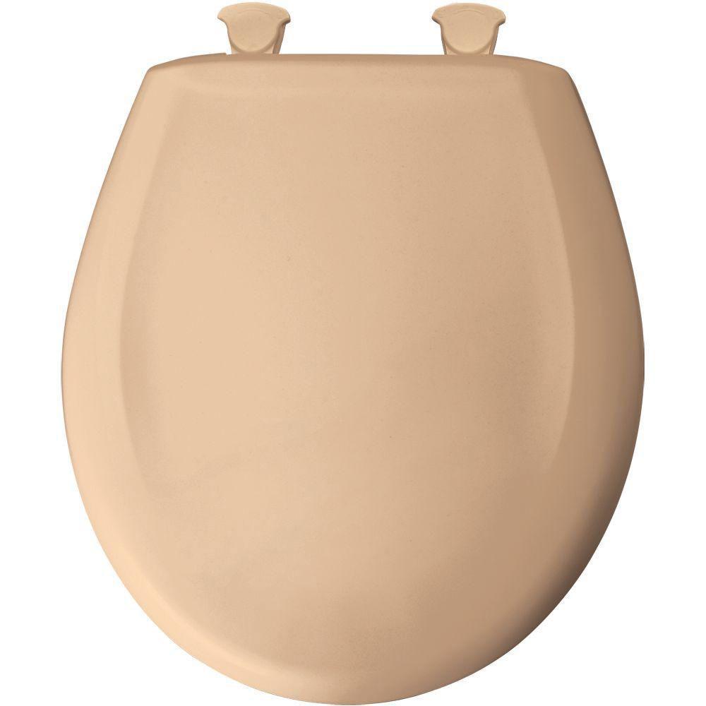Bemis Round Closed Front Toilet Seat in Peach Bisque - Durable, Comfortable & Easy to Clean - Perfect for Bathroom Renovation & Home Upgrade (Model 529708)