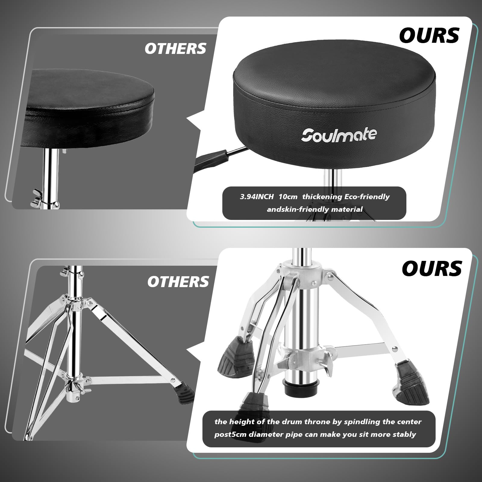 **Adjustable Hydraulic Drum Throne Stool with Padded Seat – Portable Folding Drum Chair for Kids & Beginners – Black | Perfect for Home Practice, Studio Sessions & Live Performances**