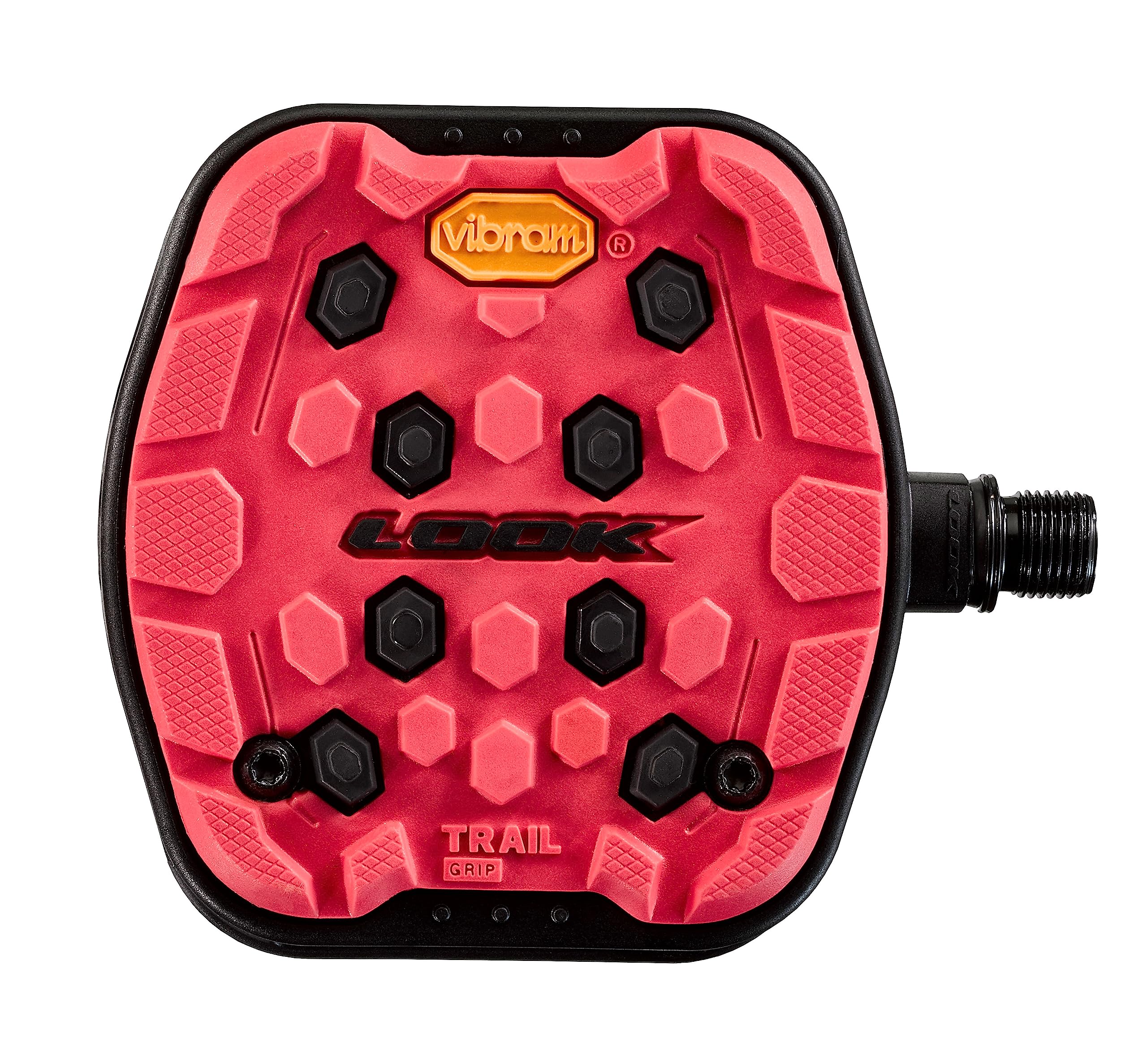LOOK Cycle Geo Trail Grip MTB Bike Pedals - Flat Mountain Bike Pedals for Off-Road Cycling - Durable Non-Slip Design in Black/Red/Lime/Camo - Perfect for Trail Riding & Mountain Biking Adventures