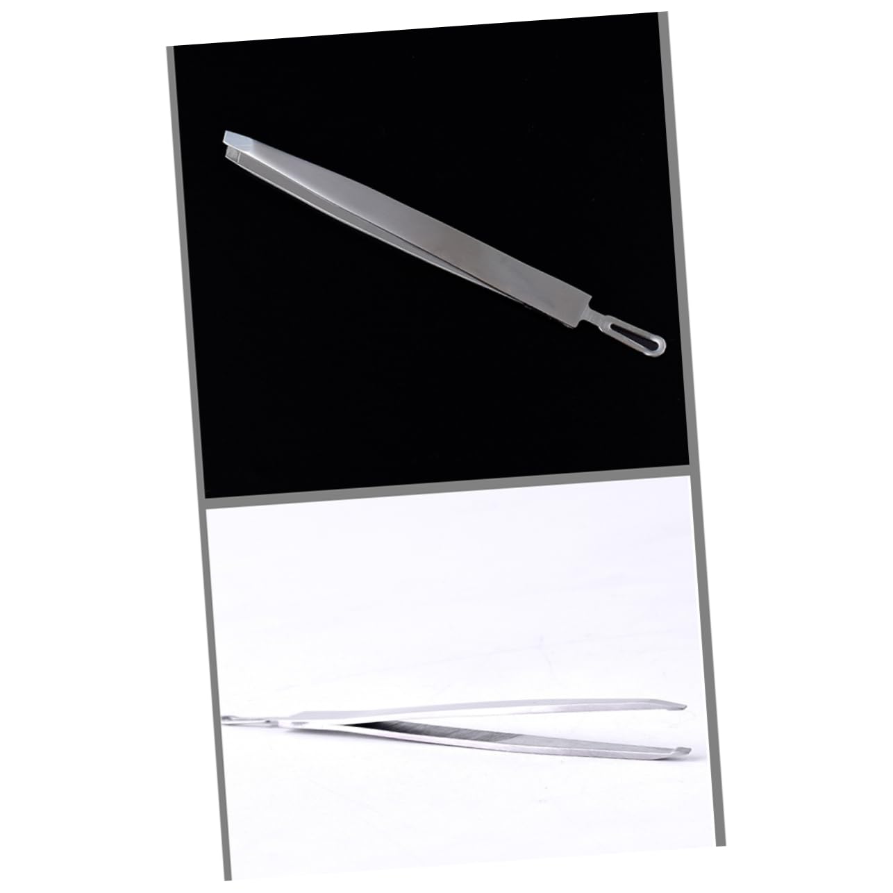 1pc Stainless Steel Eyebrow Tweezers - Precision Eyelash & Lash Cluster Tweezers for Professional Makeup - Silver Eyebrow Clip & Grooming Tool - Perfect for Salon, Home Use & Travel Kit