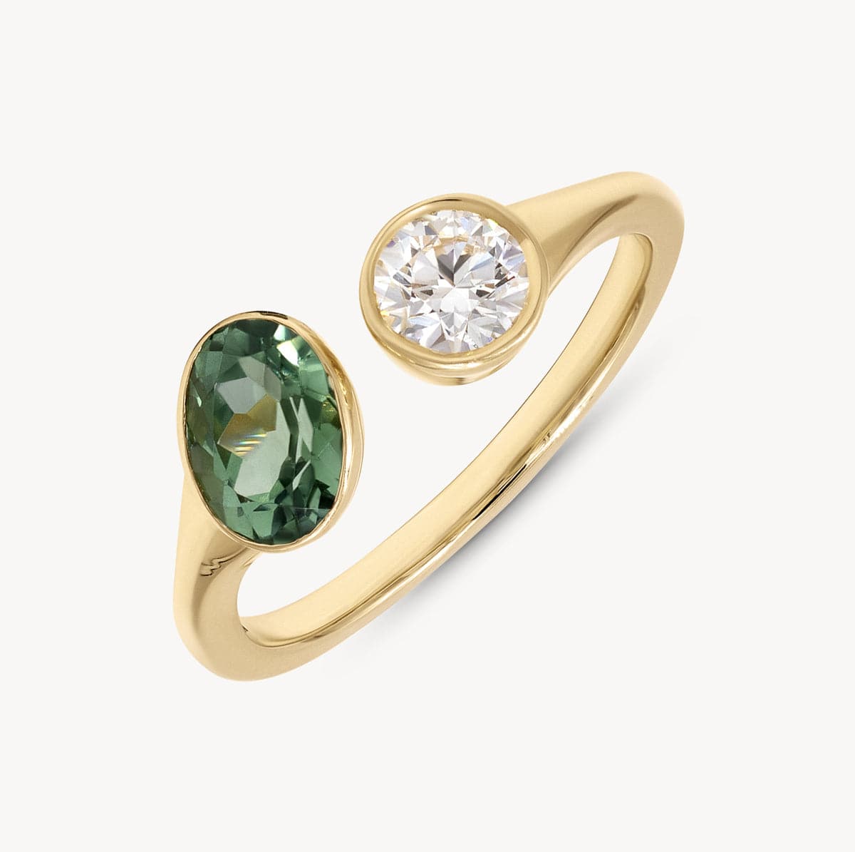 Wild Forest Tourmaline and Diamond Ring - Elegant Jewelry for Women, Perfect for Weddings, Anniversaries & Special Occasions