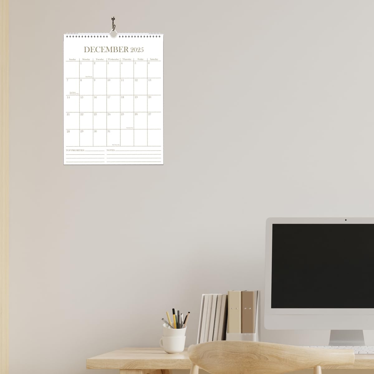 2025-2026 18-Month Wall Calendar | July 2025 - December 2026 | Thick Paper 8.5