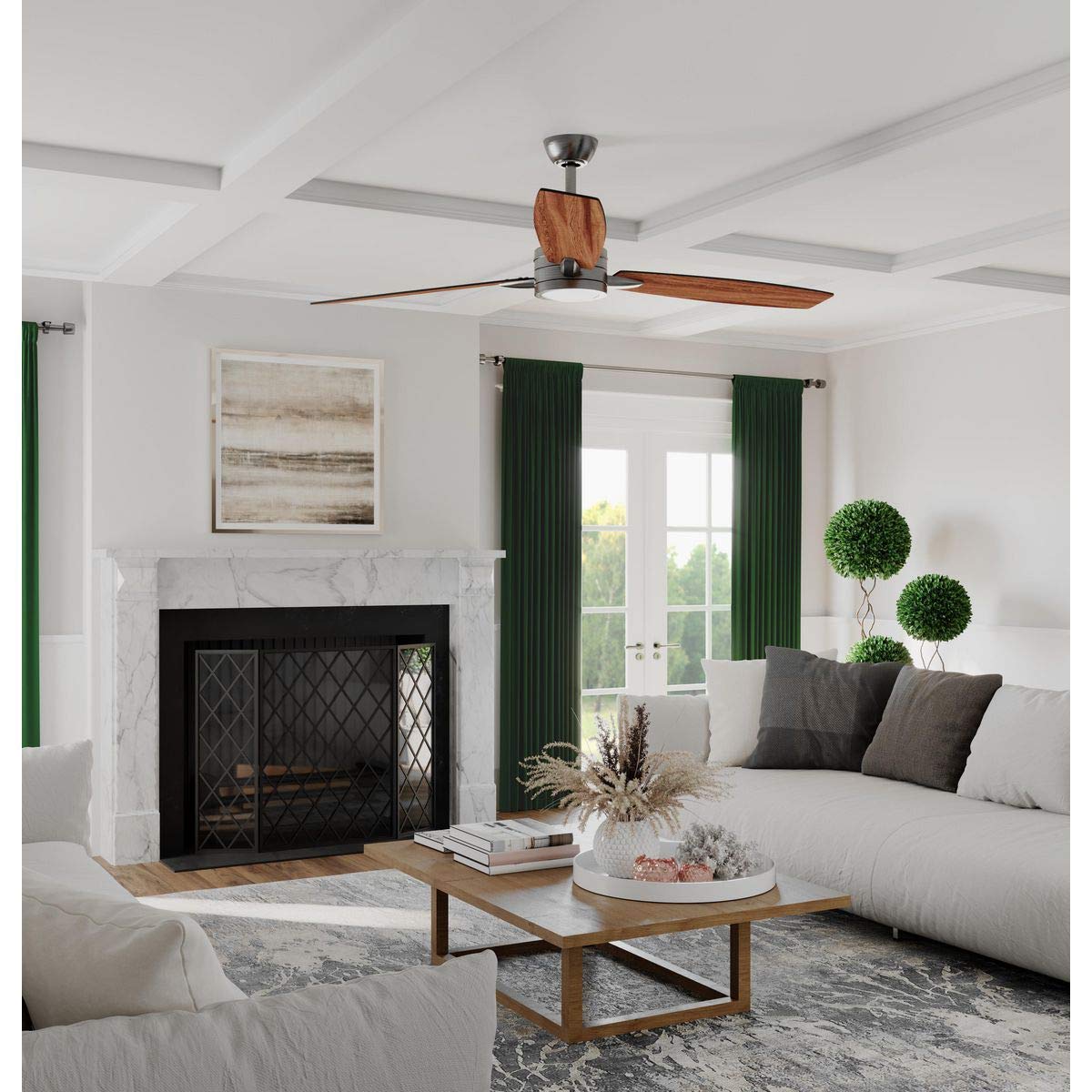 Progress Lighting P2554-2030K 3-Blade Bronze Ceiling Fan with Light Kit - Perfect for Living Room, Bedroom & Patio Cooling