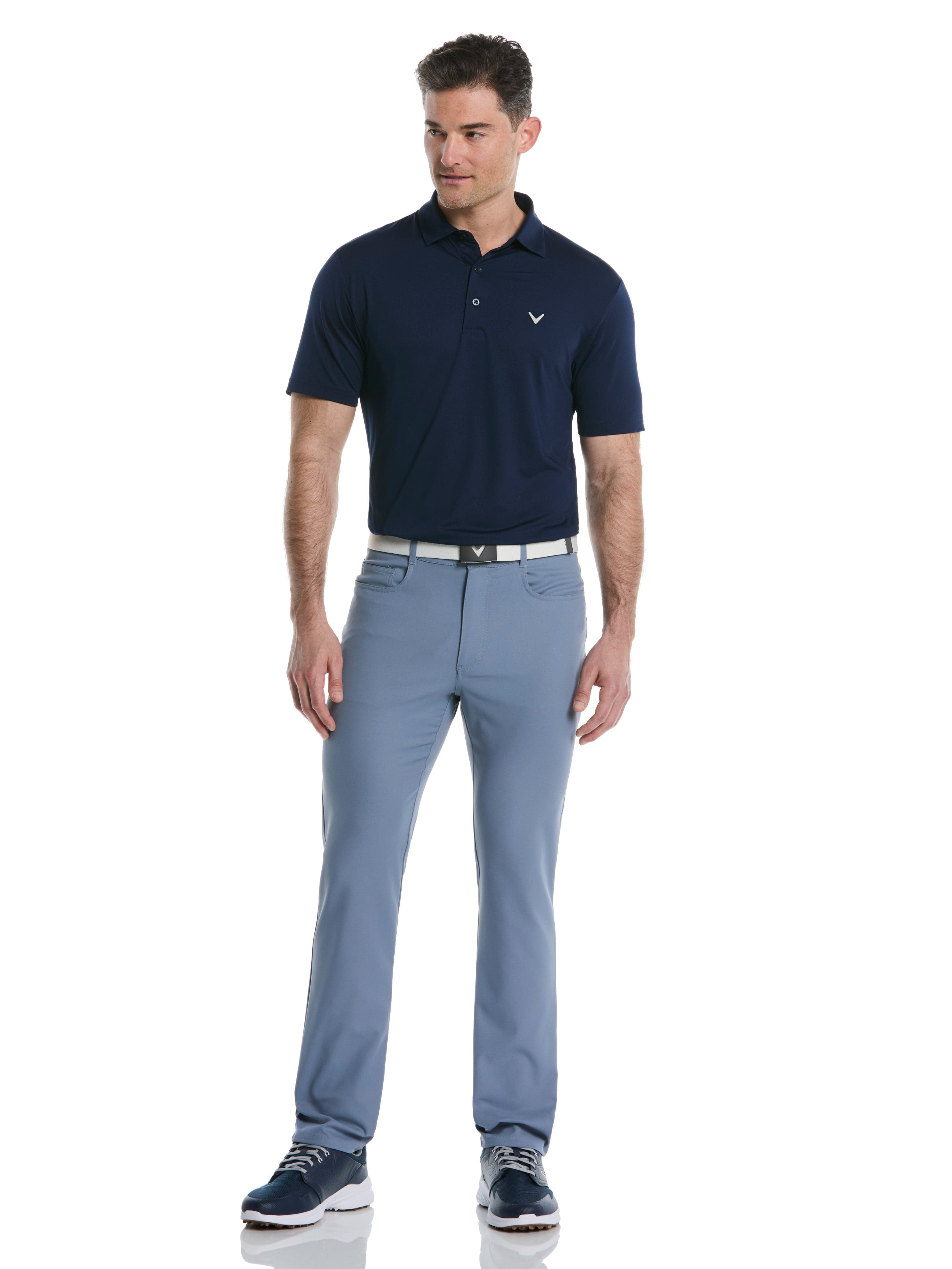 Men's Micro Hex Solid Golf Polo Shirt - Breathable Performance Fabric for Golf, Casual Wear & Outdoor Activities