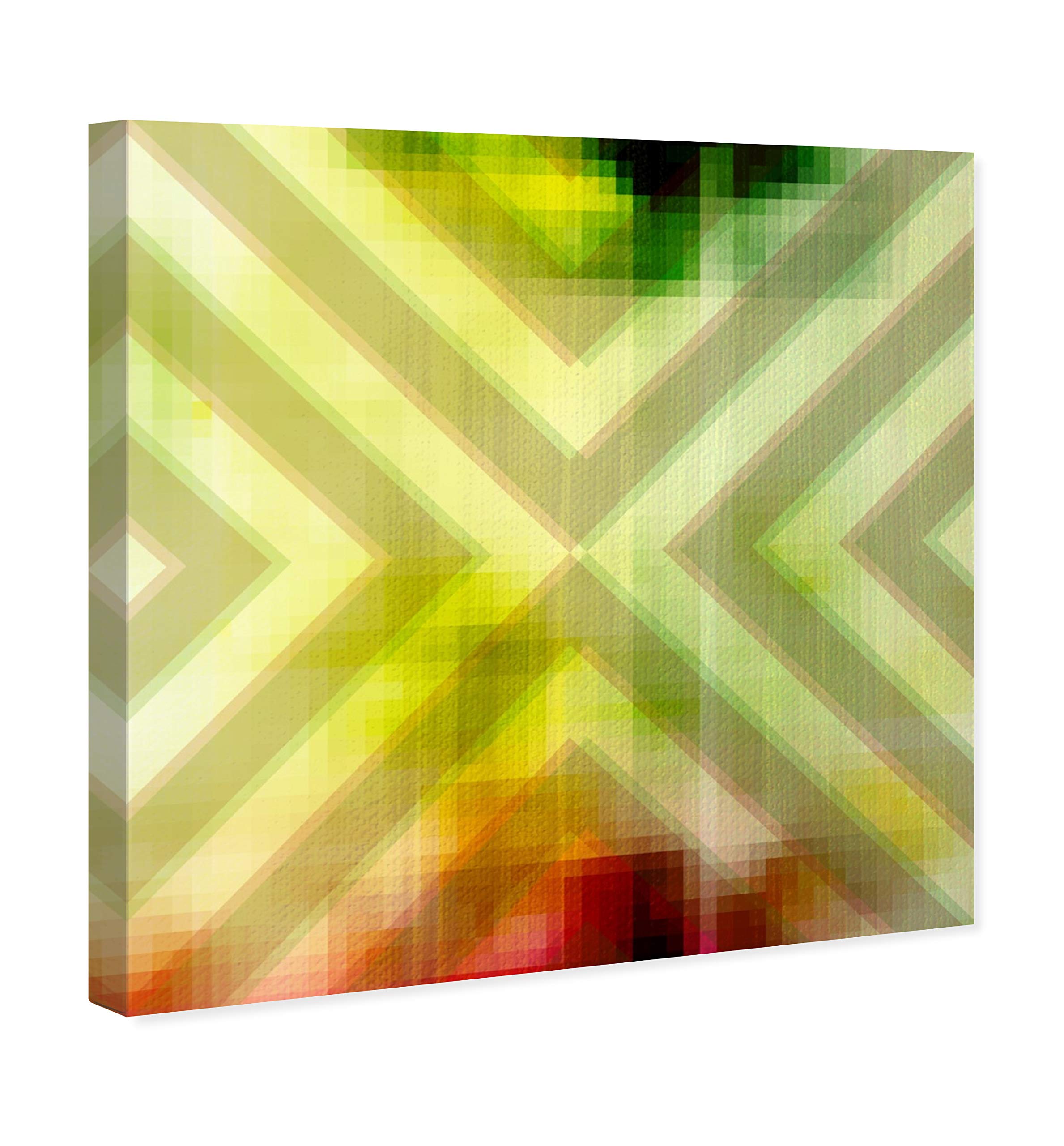 Abstract Wall Art Canvas Prints 'Around The Corner' by Oliver Gal Artist Co. - 20x20 Inches Yellow & Green Modern Home Decor for Living Room, Bedroom & Office